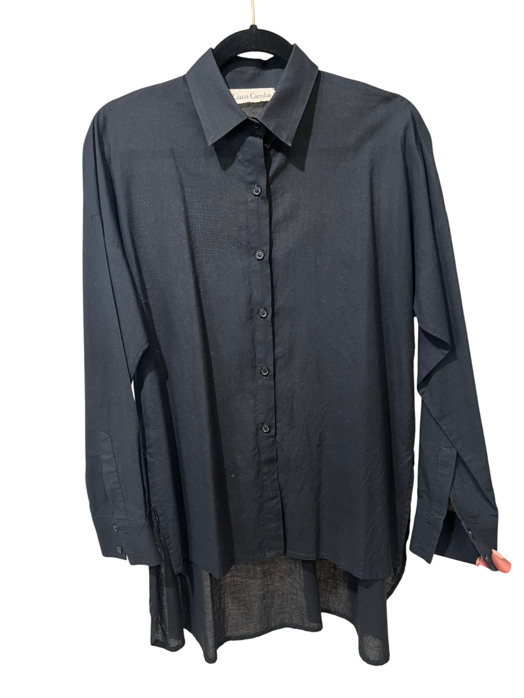 Liana Camba Hemdbluse 38/ M Schwarz Sehr gut