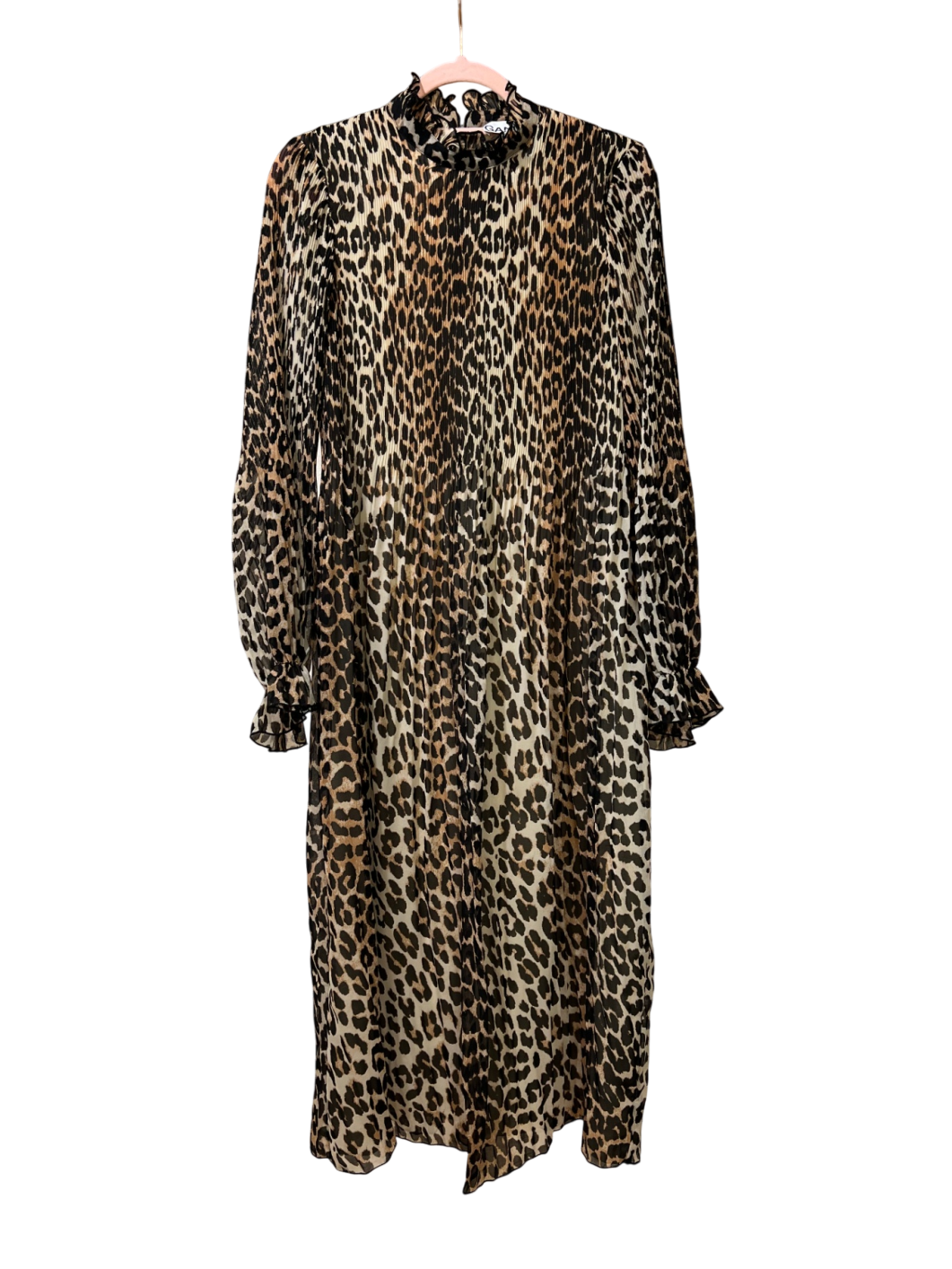 Gianni Kleid 38/ M Beige und Schwarz mit Leopardmuster Neu ohne Etikett