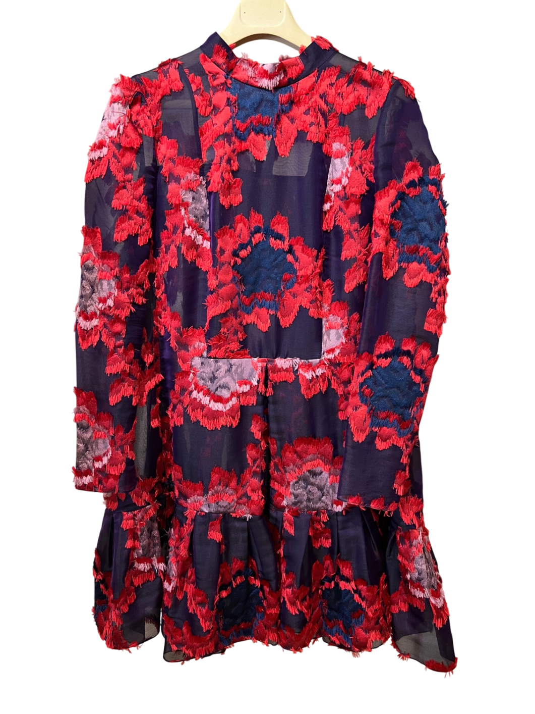 Erdem Kleid 38/ M Dunkelblau mit rotan Blumen Sehr gut