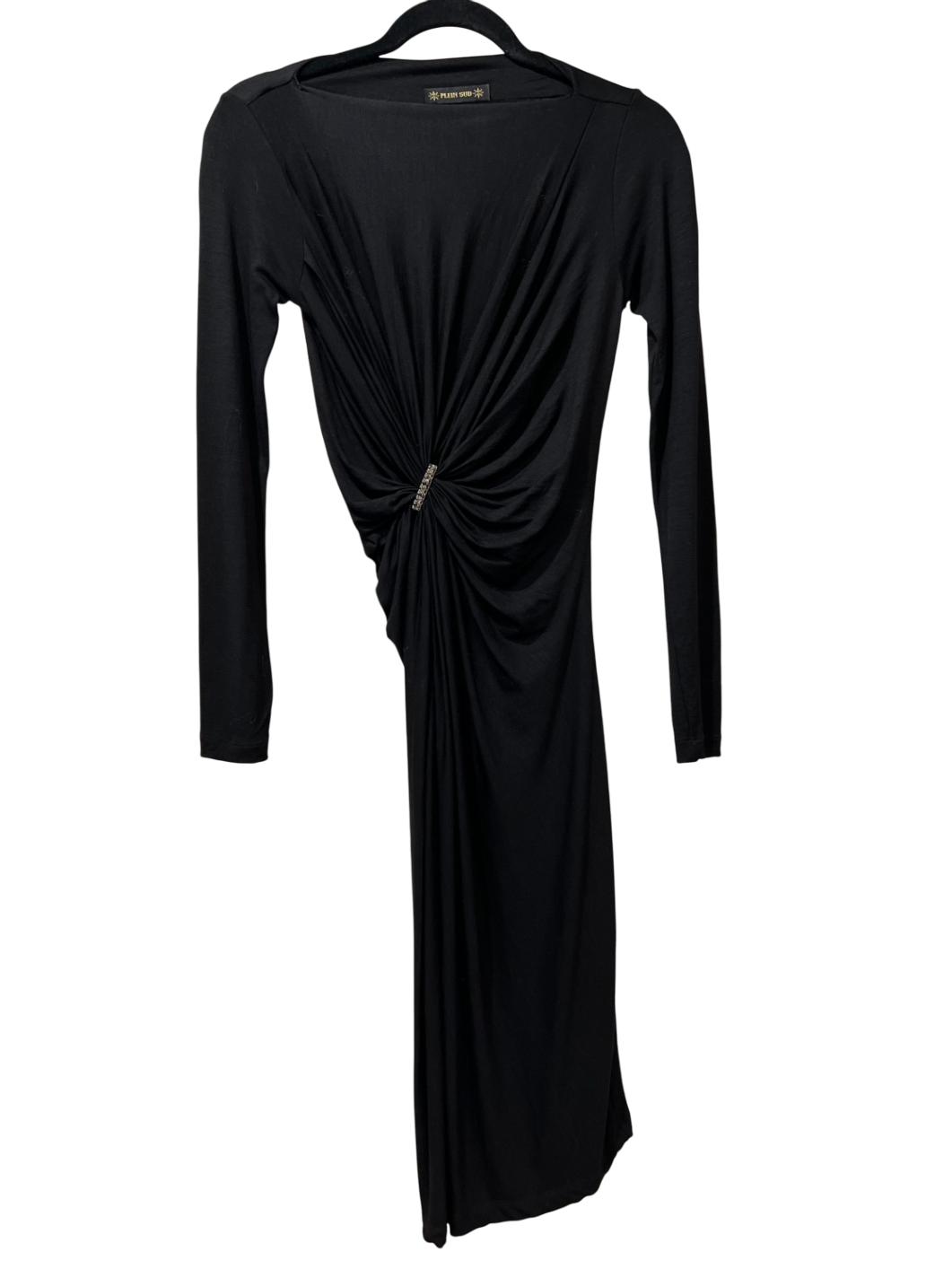 Plein Sud Seitlich geraftfes Kleid 38/ M Schwarz Sehr gut