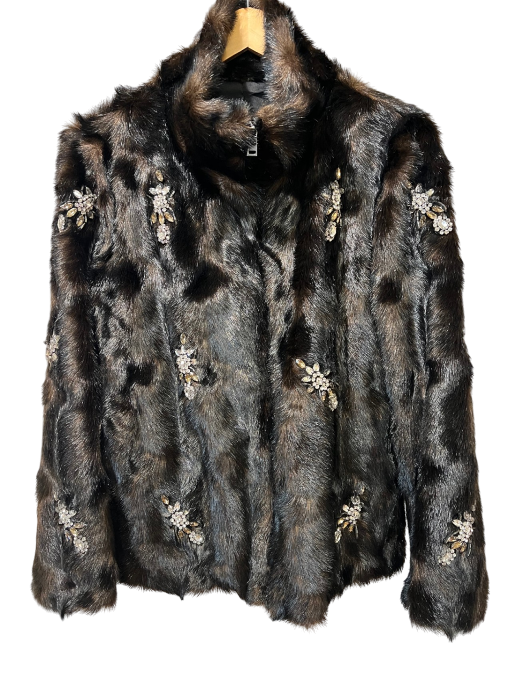 Nicht spezifiziert Felljacke 38 Braun mit dunklen und hellen Nuancen Sehr gut