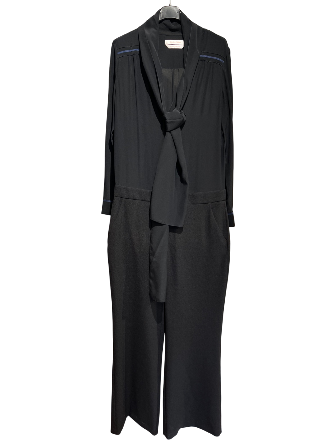 See by Chloe Jumpsuit 38 Schwarz mit blauen Applikationen Sehr gut