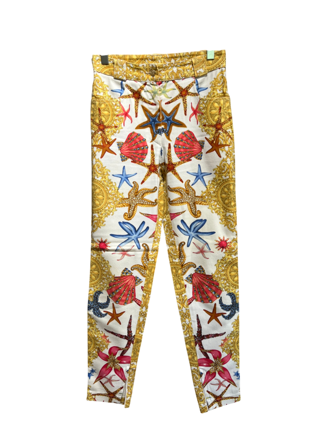 Versace Hose 36 Mehrfarbig mit Muschelmuster Gut