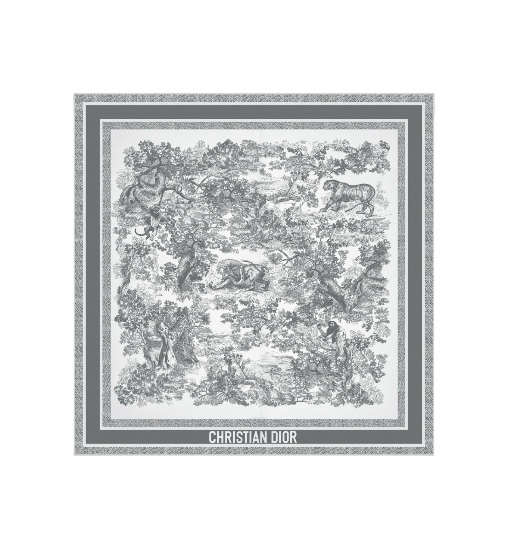 Christian DIOR Tuch/Schal 90x90 elfenbein/grau NEU