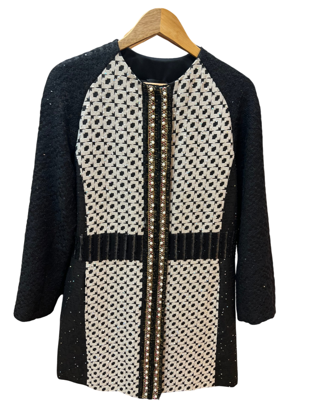 Talbot Runhof Mantel 38 Schwarz, Beige, Gold Sehr gut