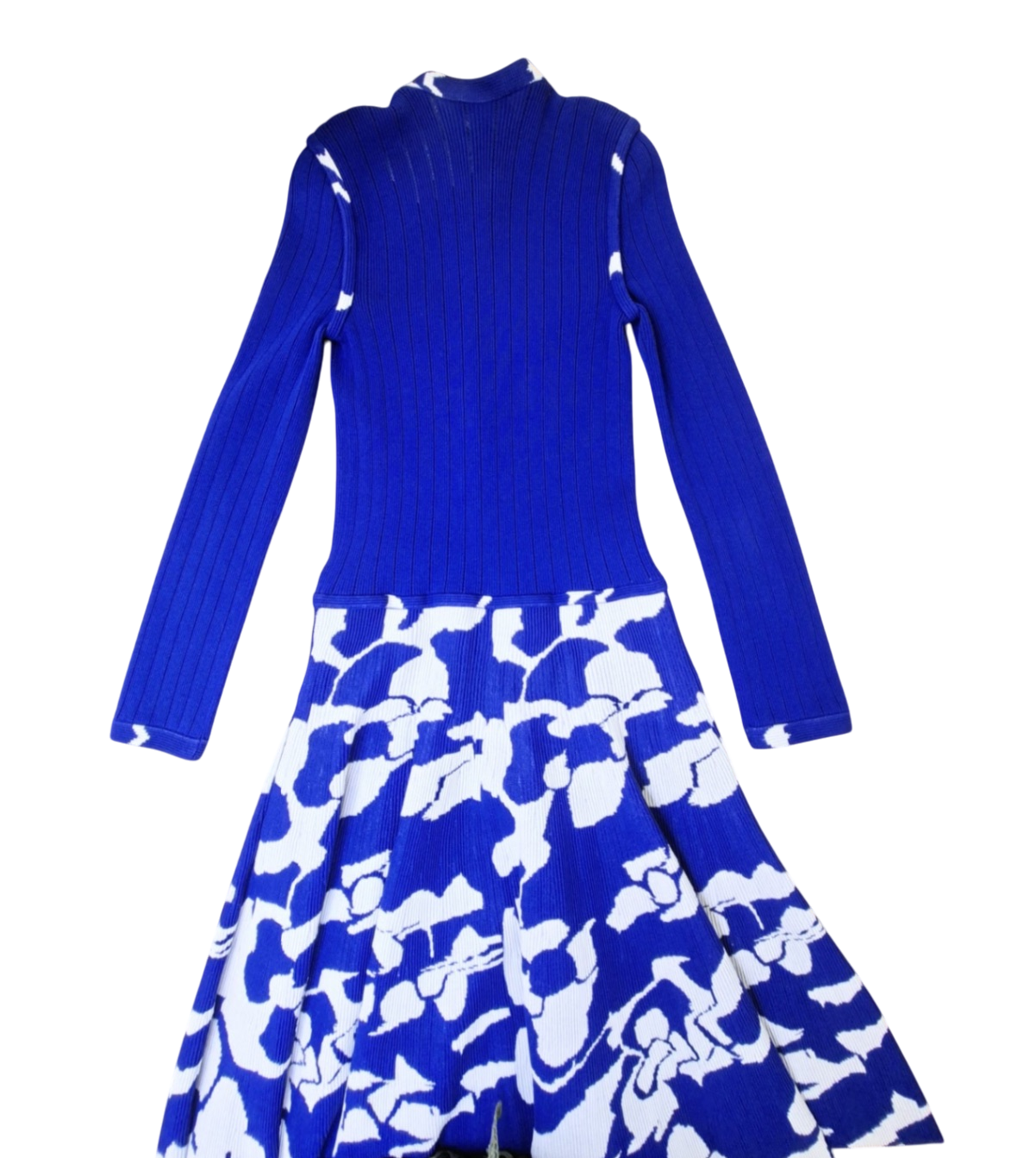 CHANEL Strickkleid 36 Blau und Weiß Neu ohne Etikett