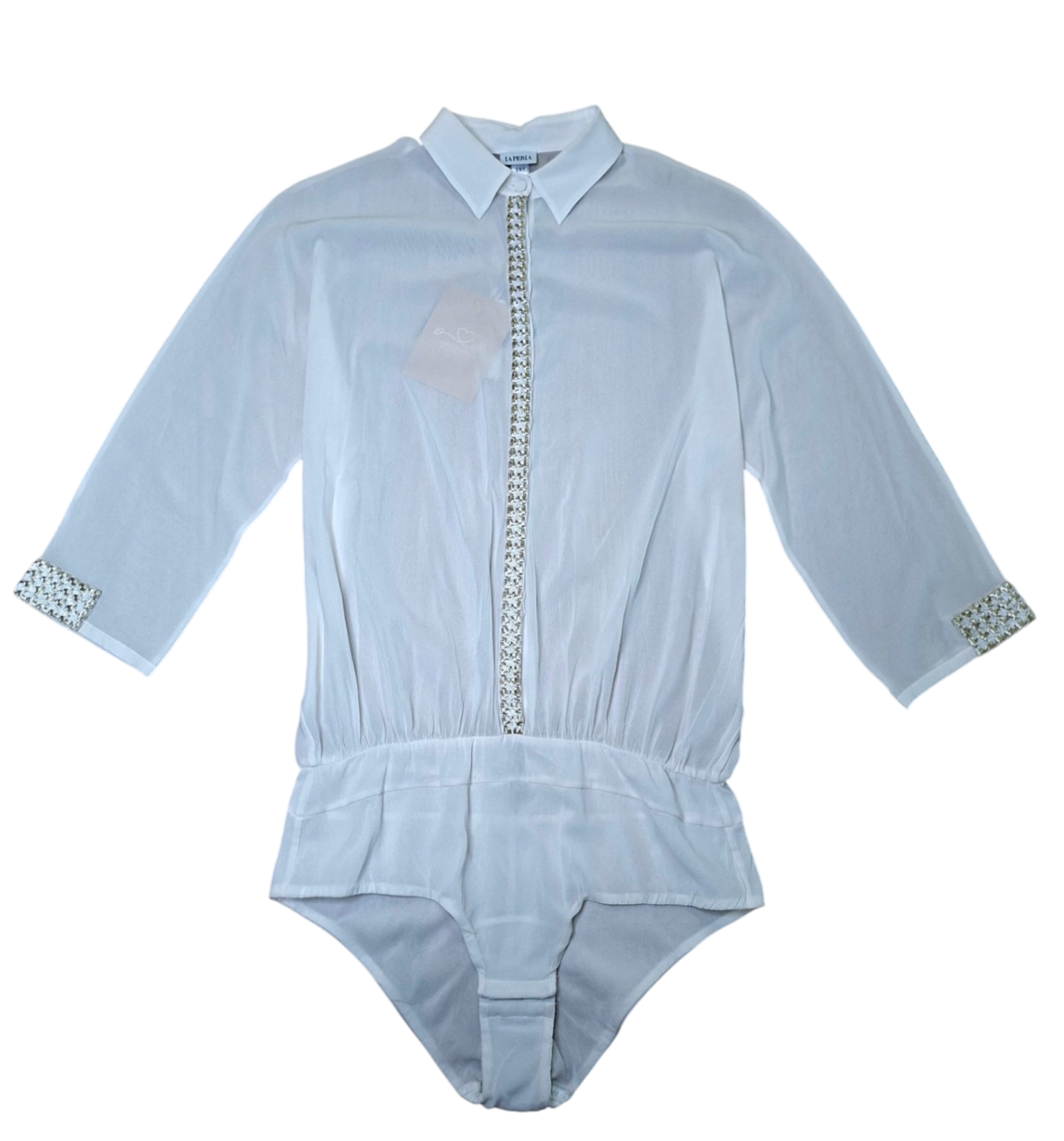 La Perla Hemdbluse / Body 38 Cremeweiß Neu ohne Etikett