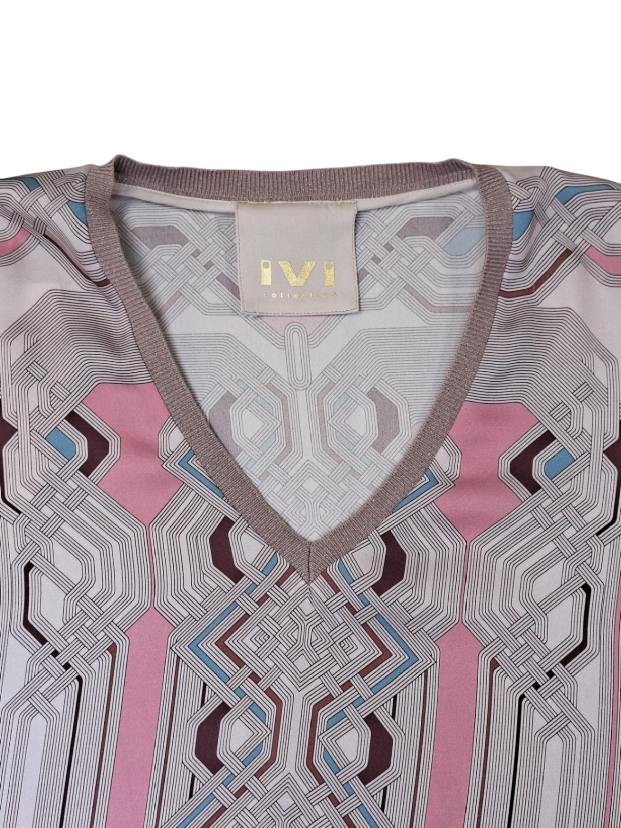 IVI BluseBluse 38/ M Rosa, Grau, Braun, Blau, Weiß Neu ohne Etikett