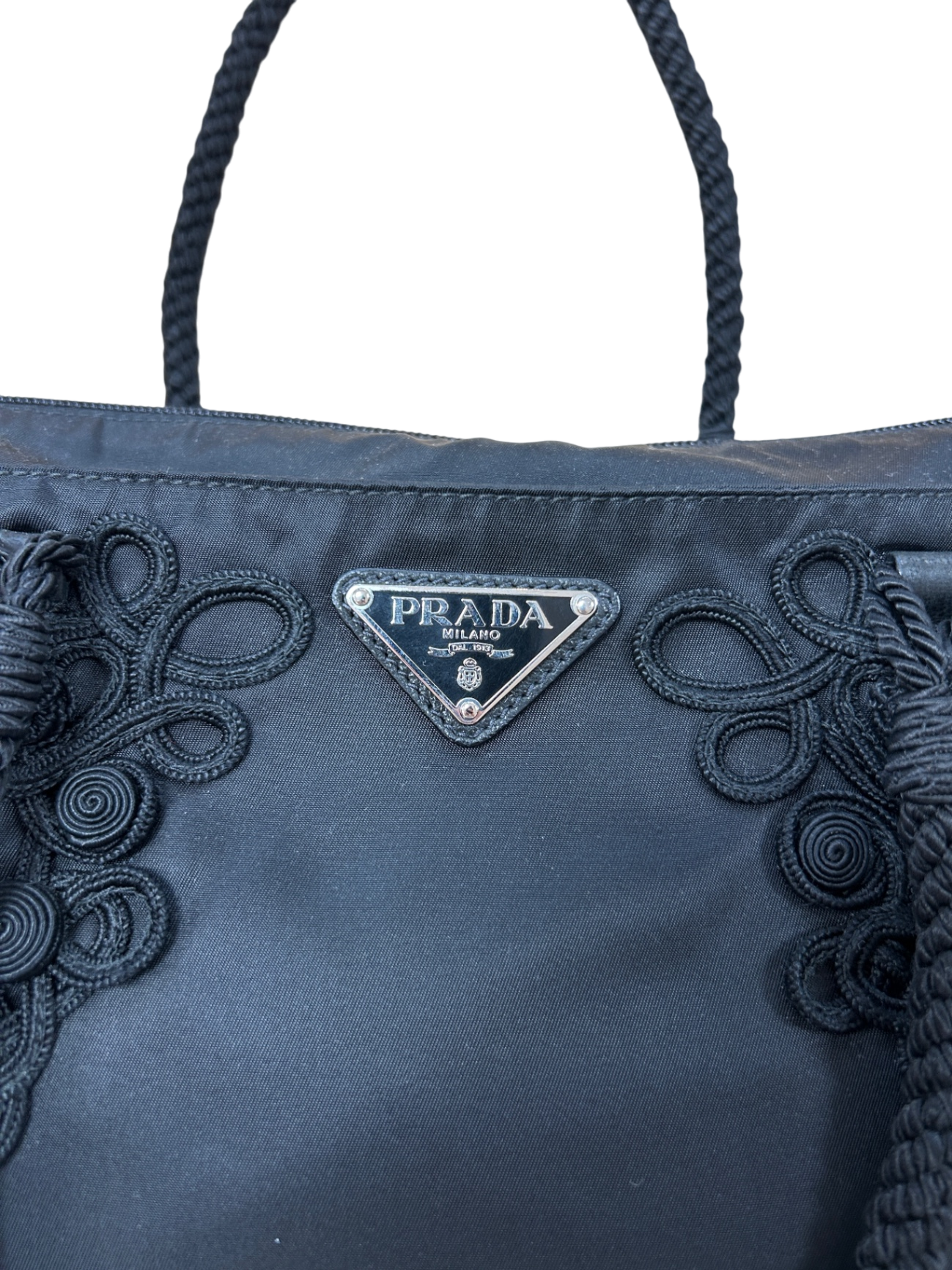Prada Tasche  Schwarz bestickt Sehr gut
