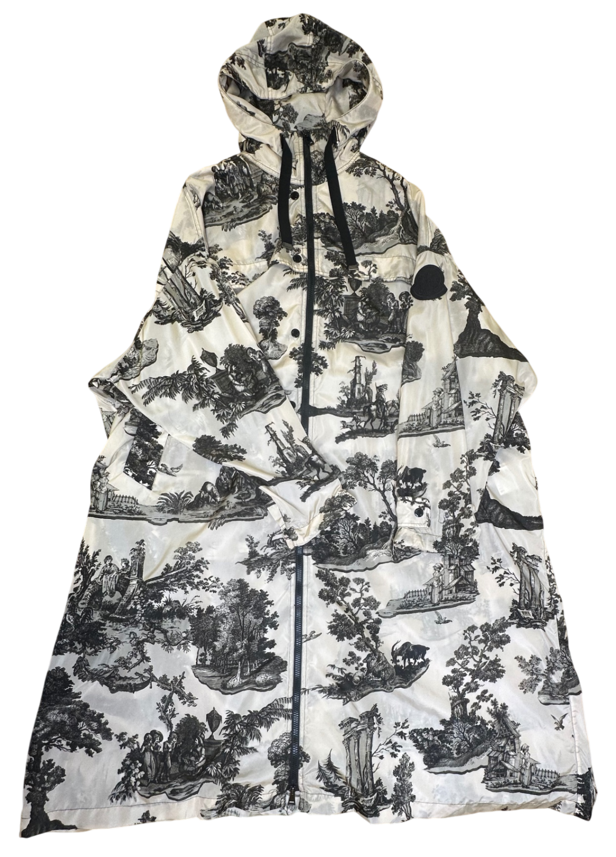 Moncler Mantel Regenmantel 38 Beige/Schwarz Sehr gut