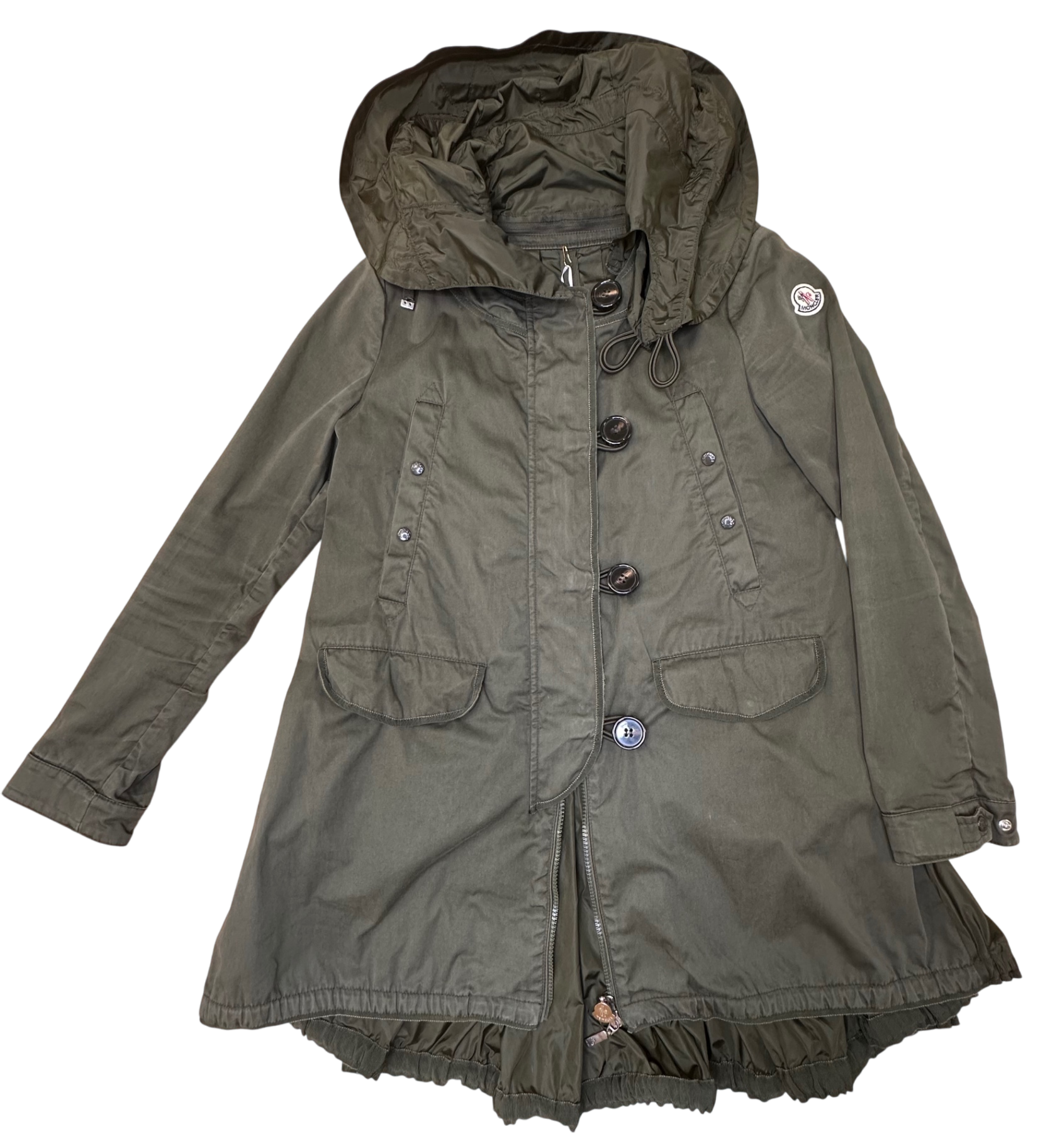 Moncler Mantel 38 Dunkelgrün Gut