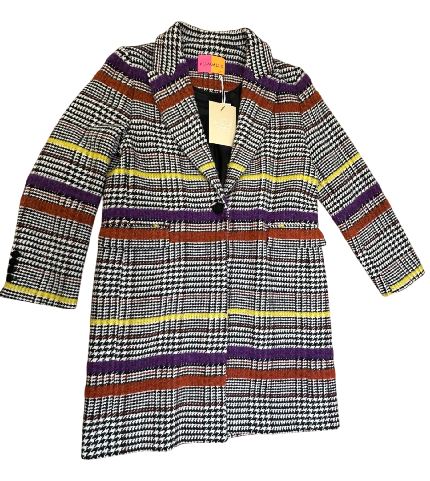 VILAGALLO Mantel 40 Mehrfarbig (schwarz, weiß, lila, orange, gelb) Sehr gut