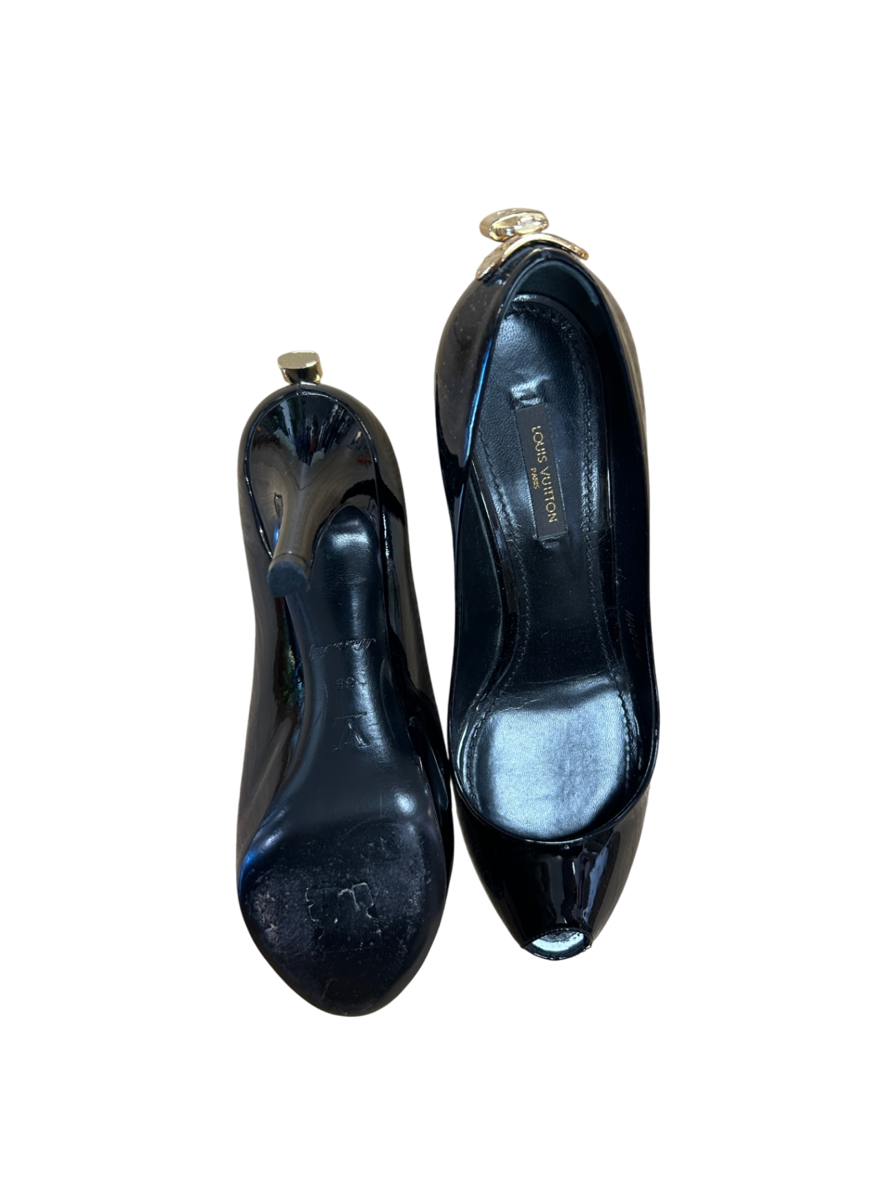 Louis Vuitton Pumps 38 Schwarz Gold Sehr gut