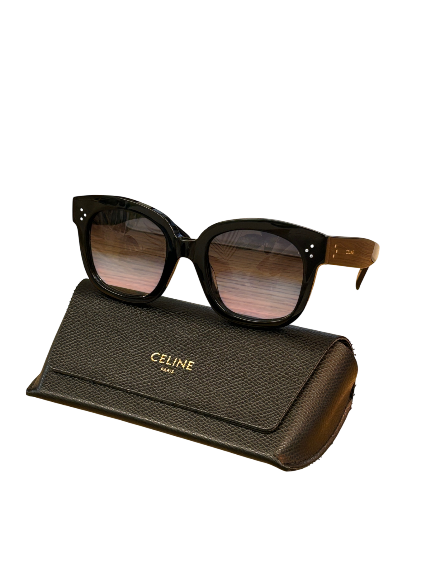 Celine Sonnenbrille Schwarz Sehr gut