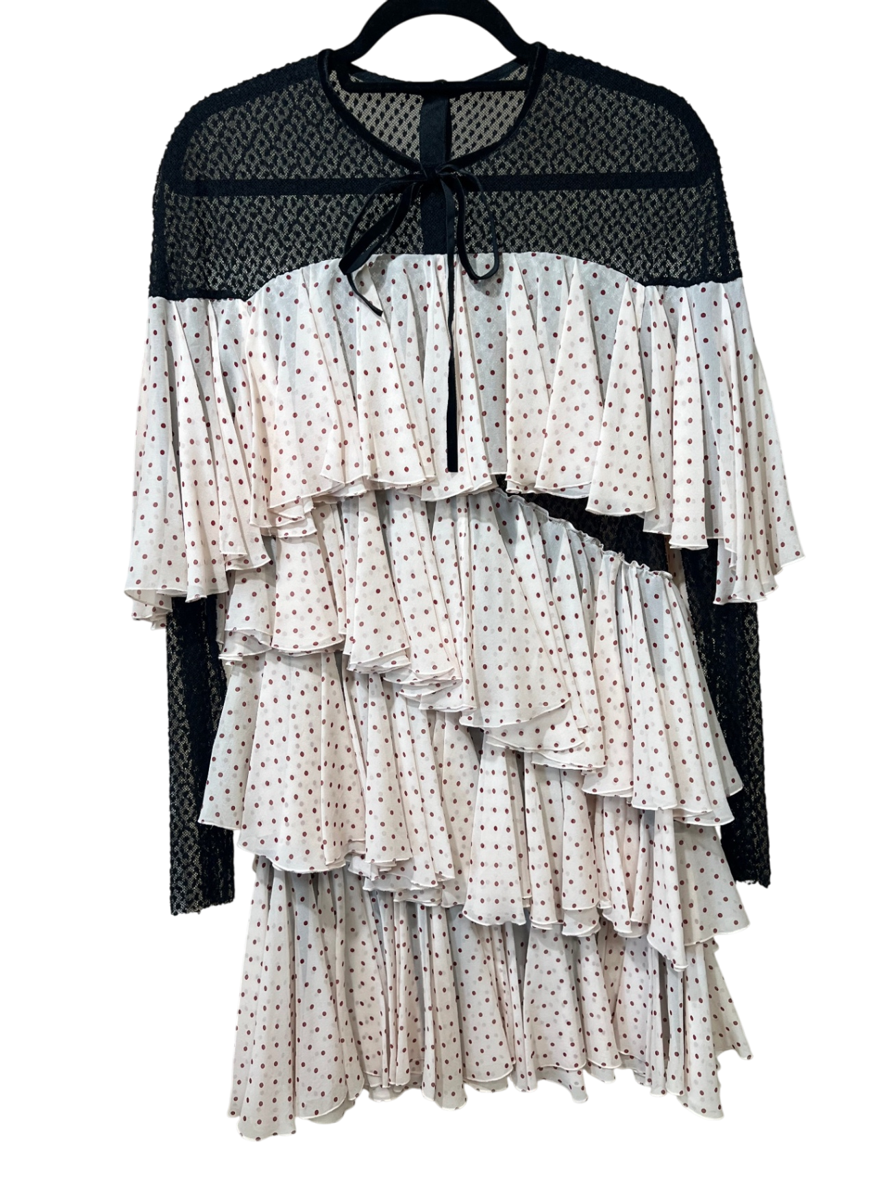 Philosophy Kleid 38 Beige-rote Punkte-schwarz