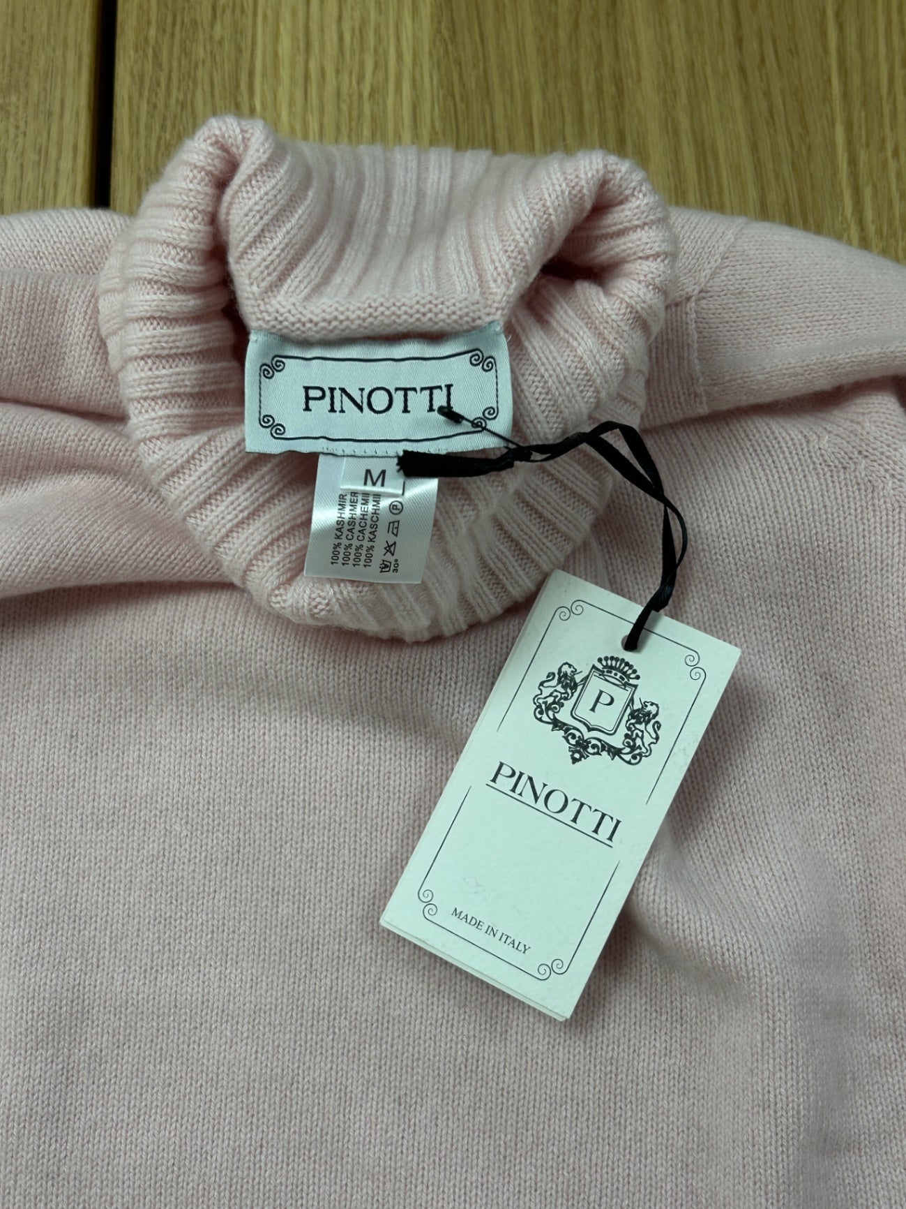 Pinotti Sweater Dolce Vita Pink 100% Cashmere New 40