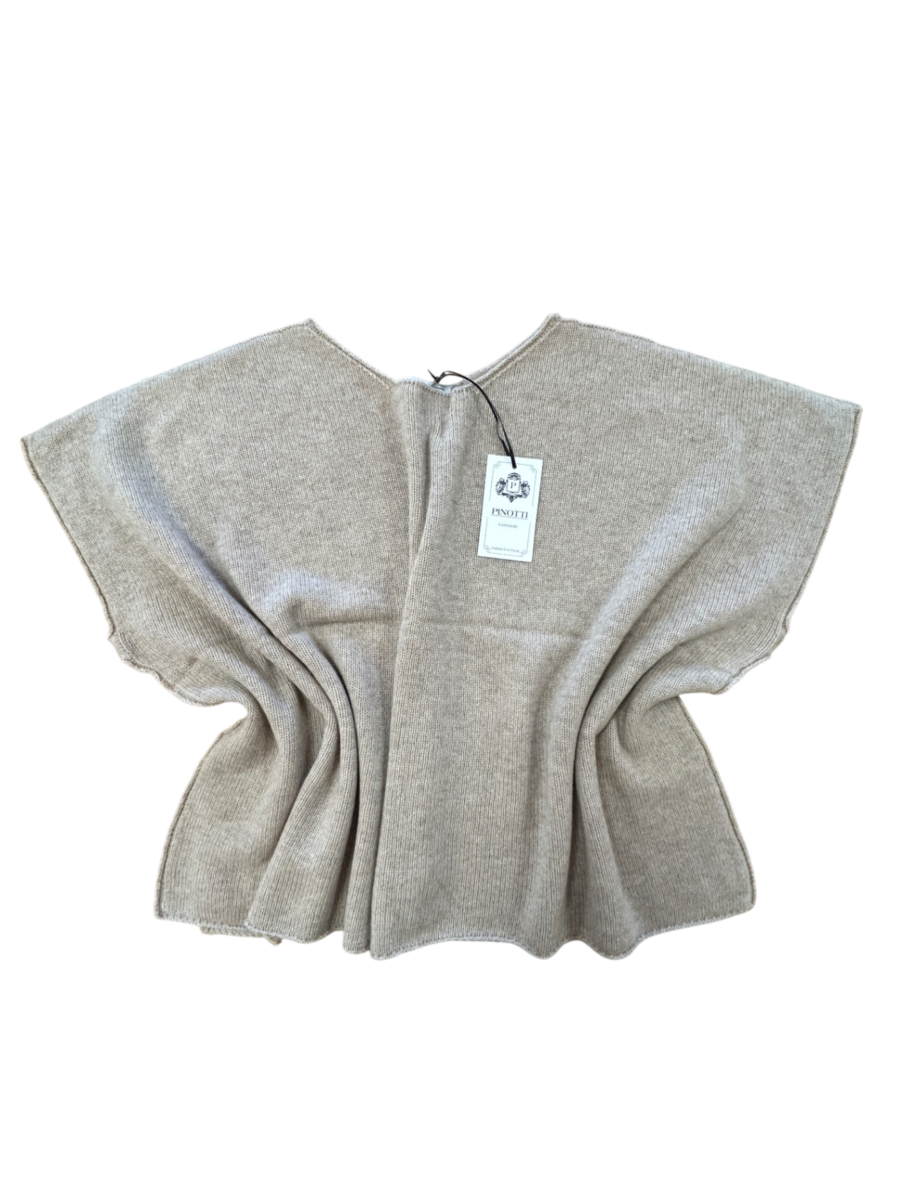 Pinotti Poncho Beige 100% Cashmere Neu Uni