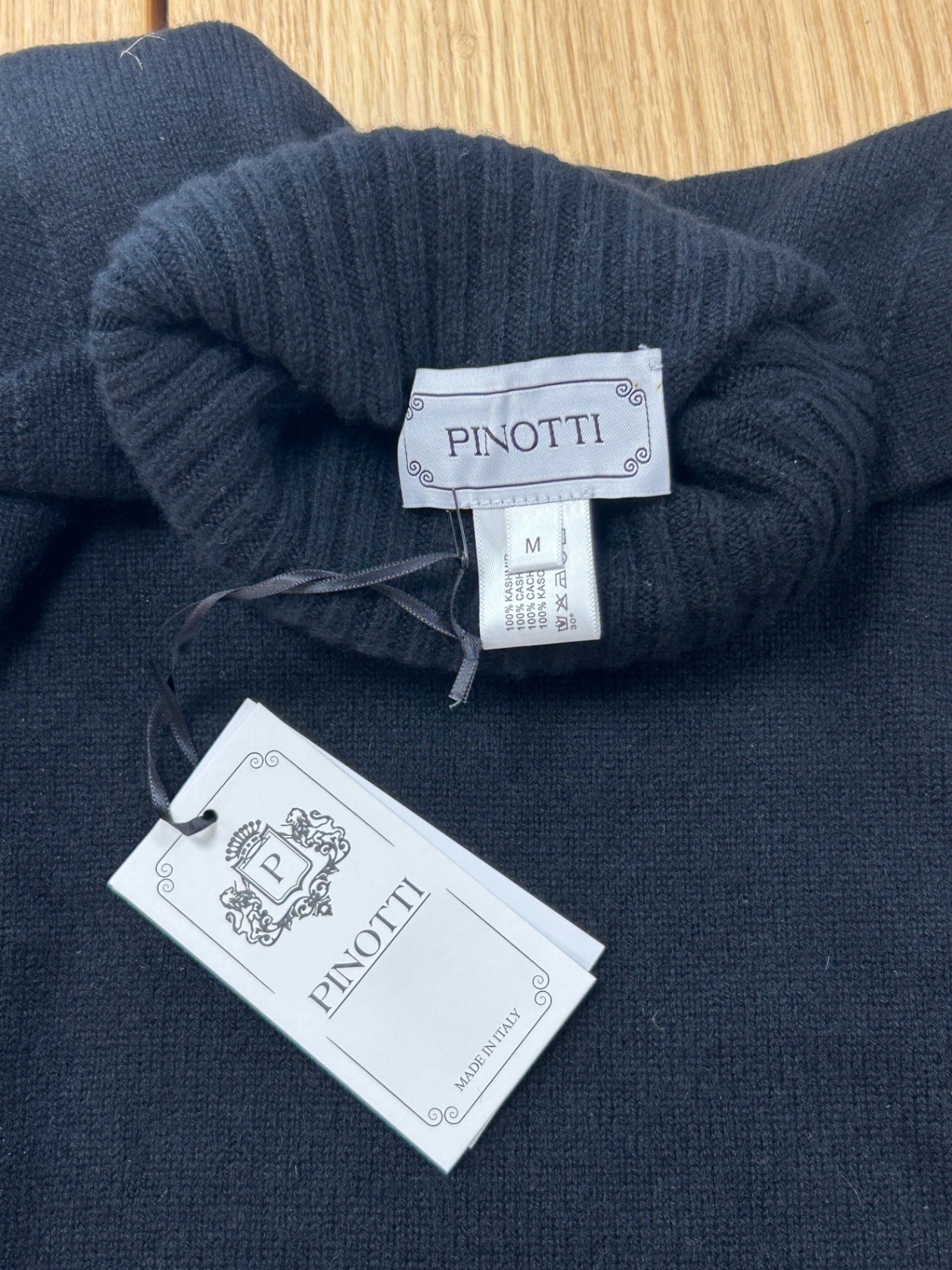 Pinotti Sweater Dolce Vita Black 100% Cashmere New 40