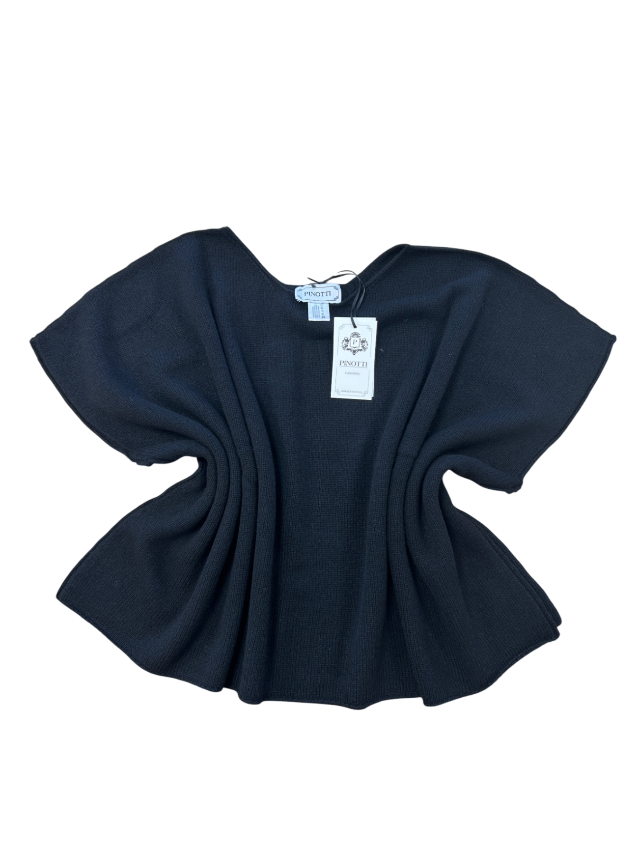 Pinotti Poncho Schwarz 100% Cashmere Neu Uni