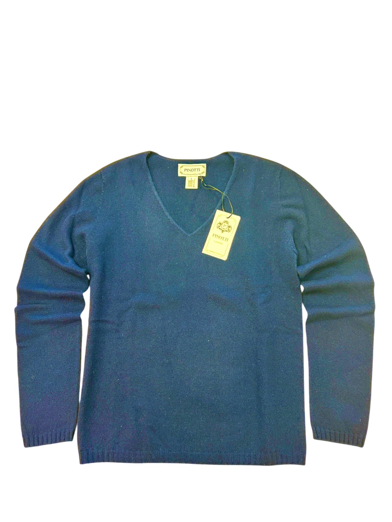 Pinotti Pullover mit V-Ausschnitt Navy 100% Cashmere Neu 42
