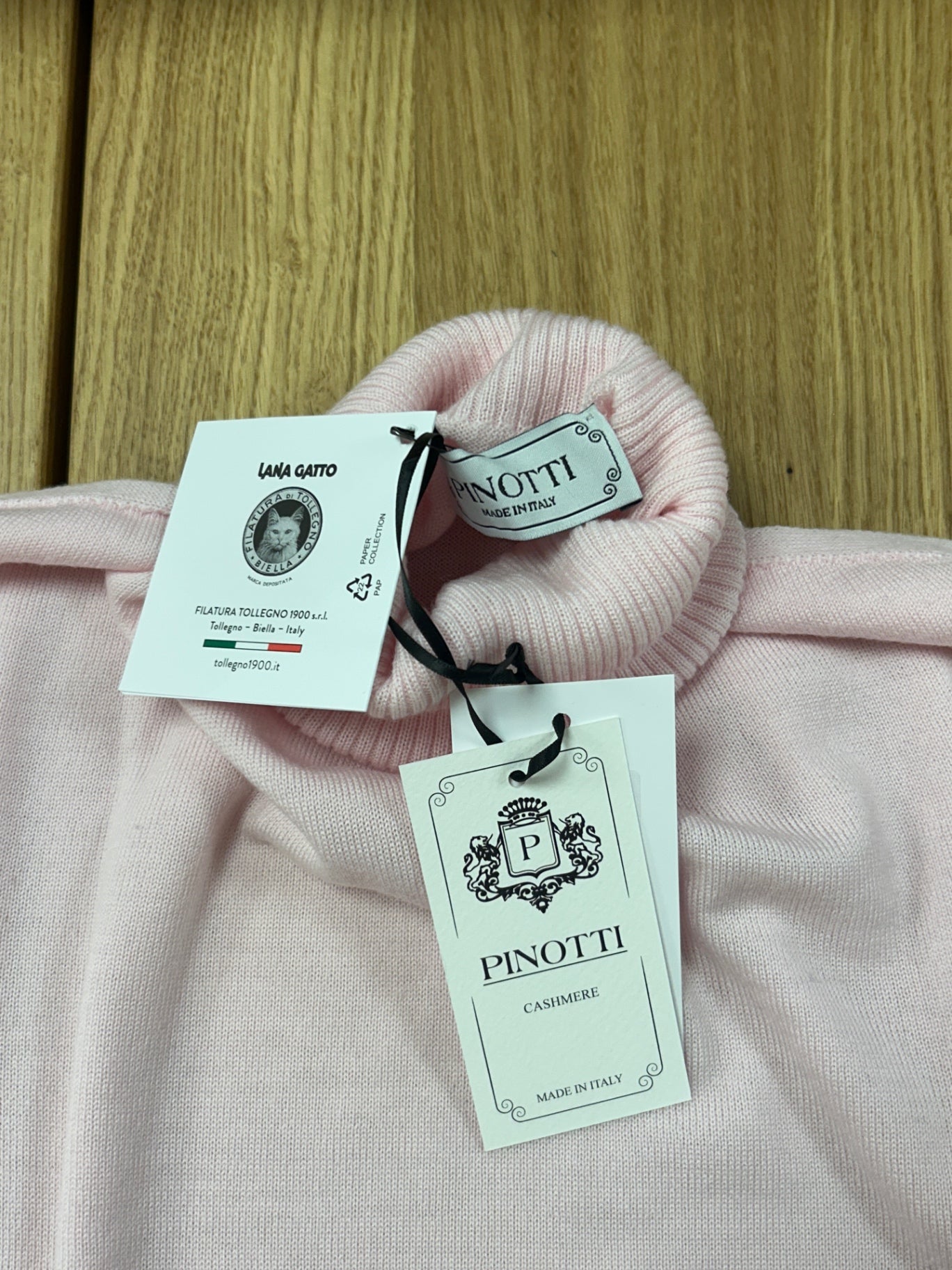 Pinotti sweater Dolce Vita fine pink 100% cashmere New 40