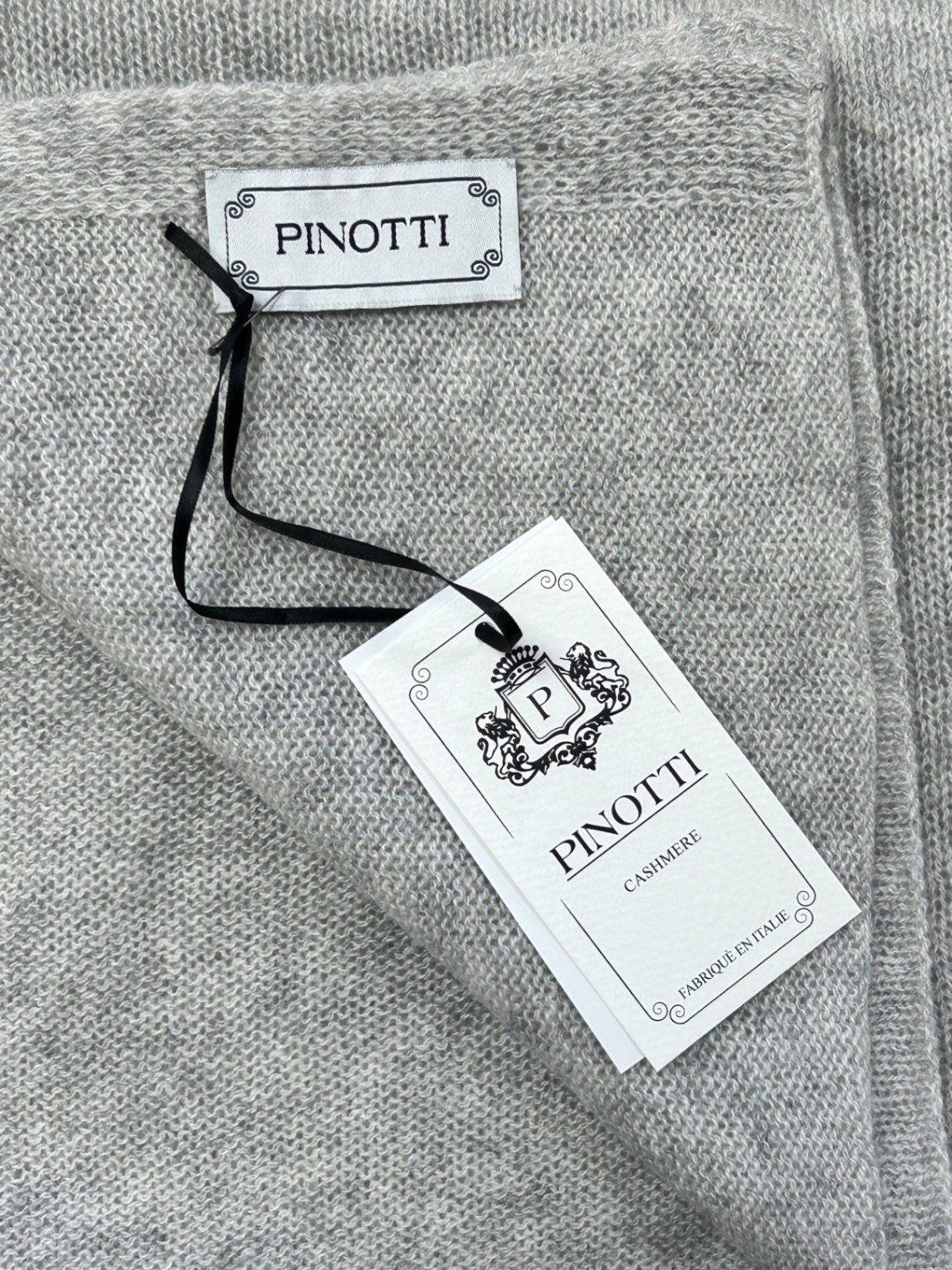 Pinotti Schal Hellgrau 100% Cashmere Neu Uni