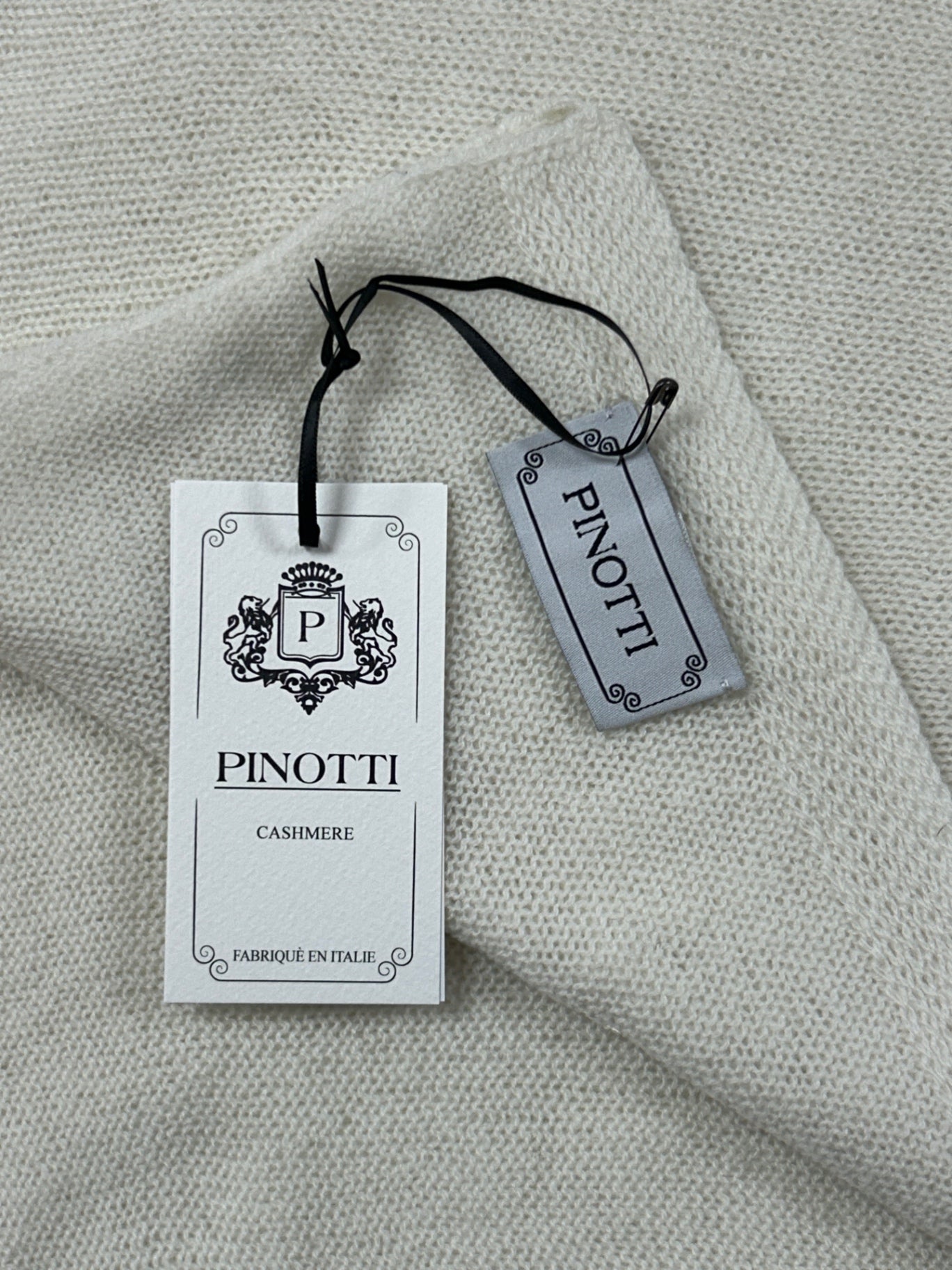 Pinotti Schal Weiß 100% Cashmere Neu Uni