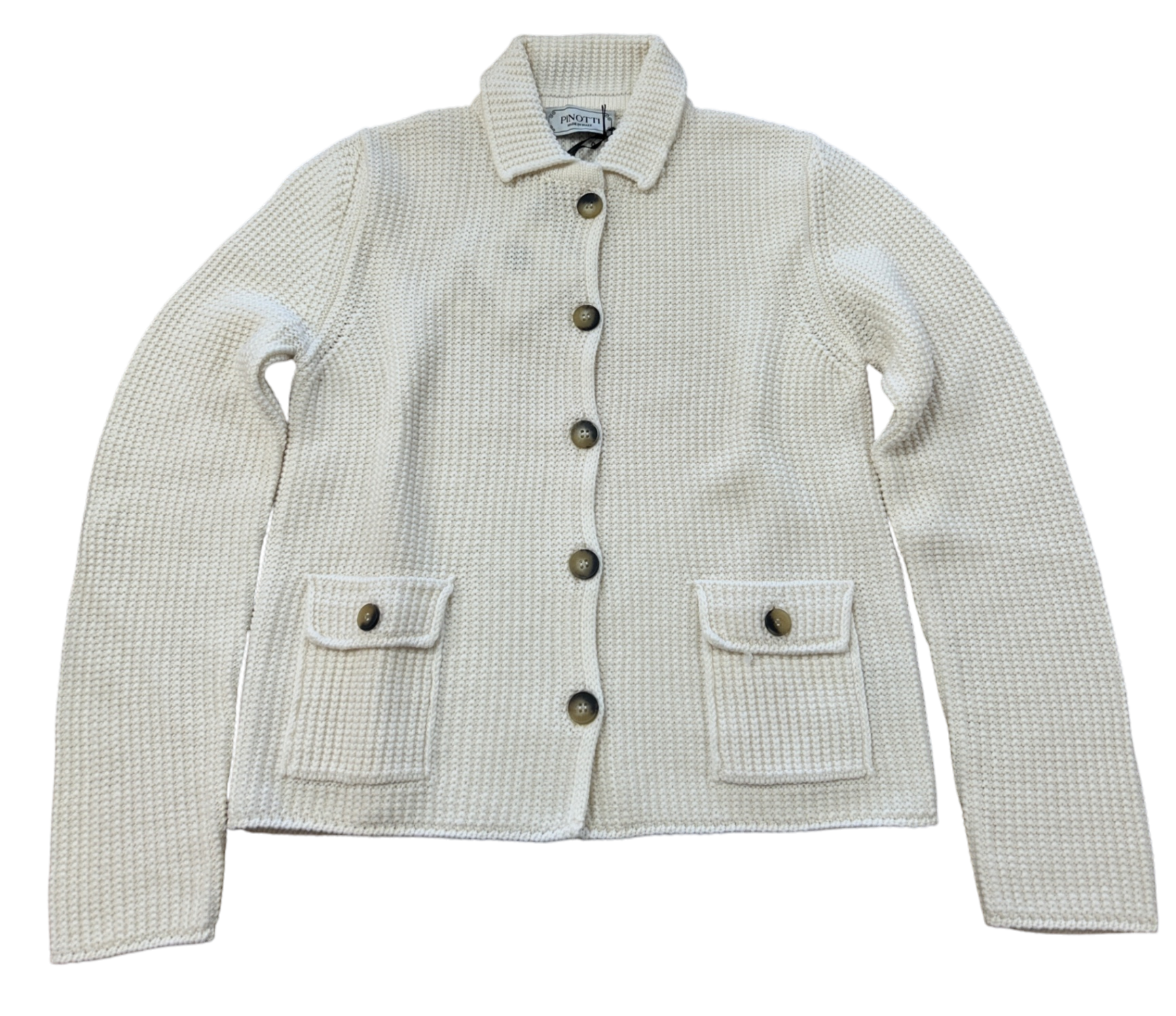 Pinotti Cardigan Weiß 100% Cashmere Neu 40
