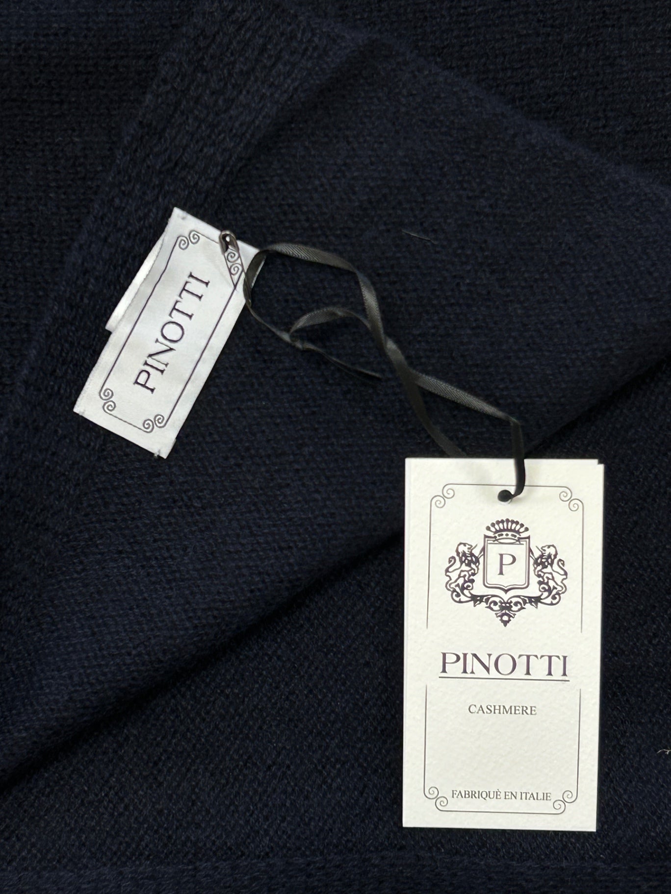 Pinotti Schal Schwarz 100% Cashmere Neu Uni