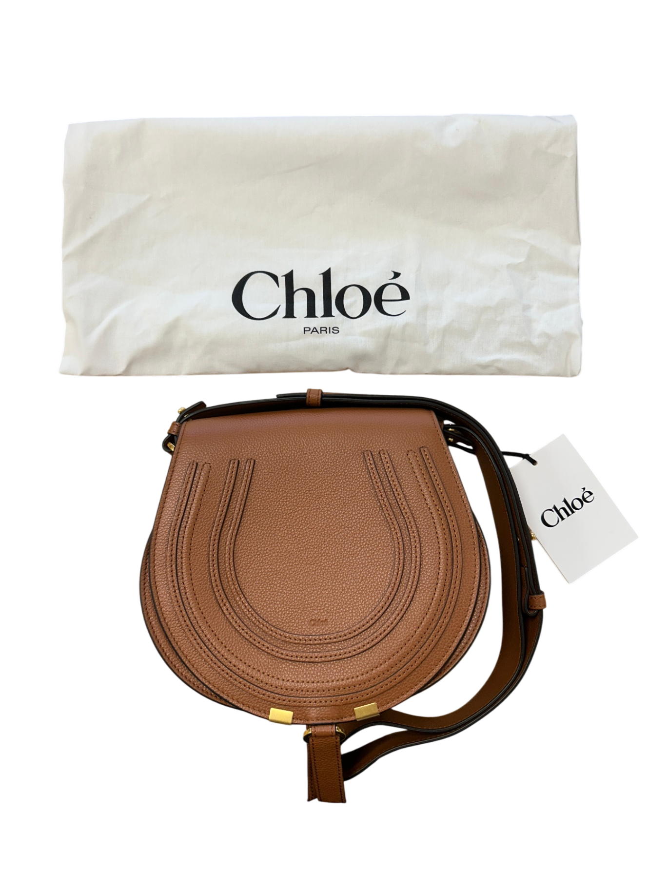 Chloé Marcie Saddle Bag in Tan