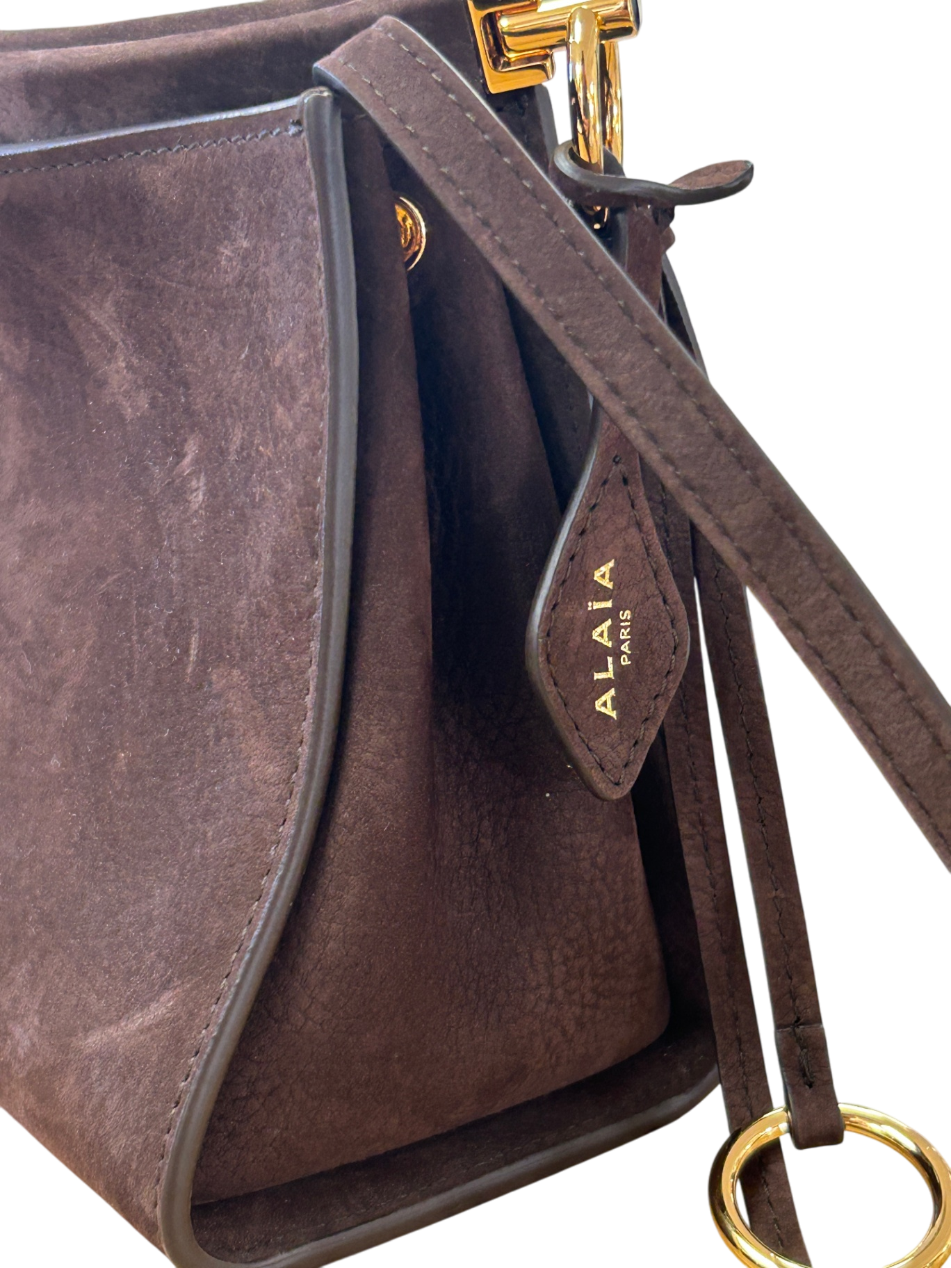 Alaia Le Click Small Square Bag in Braun