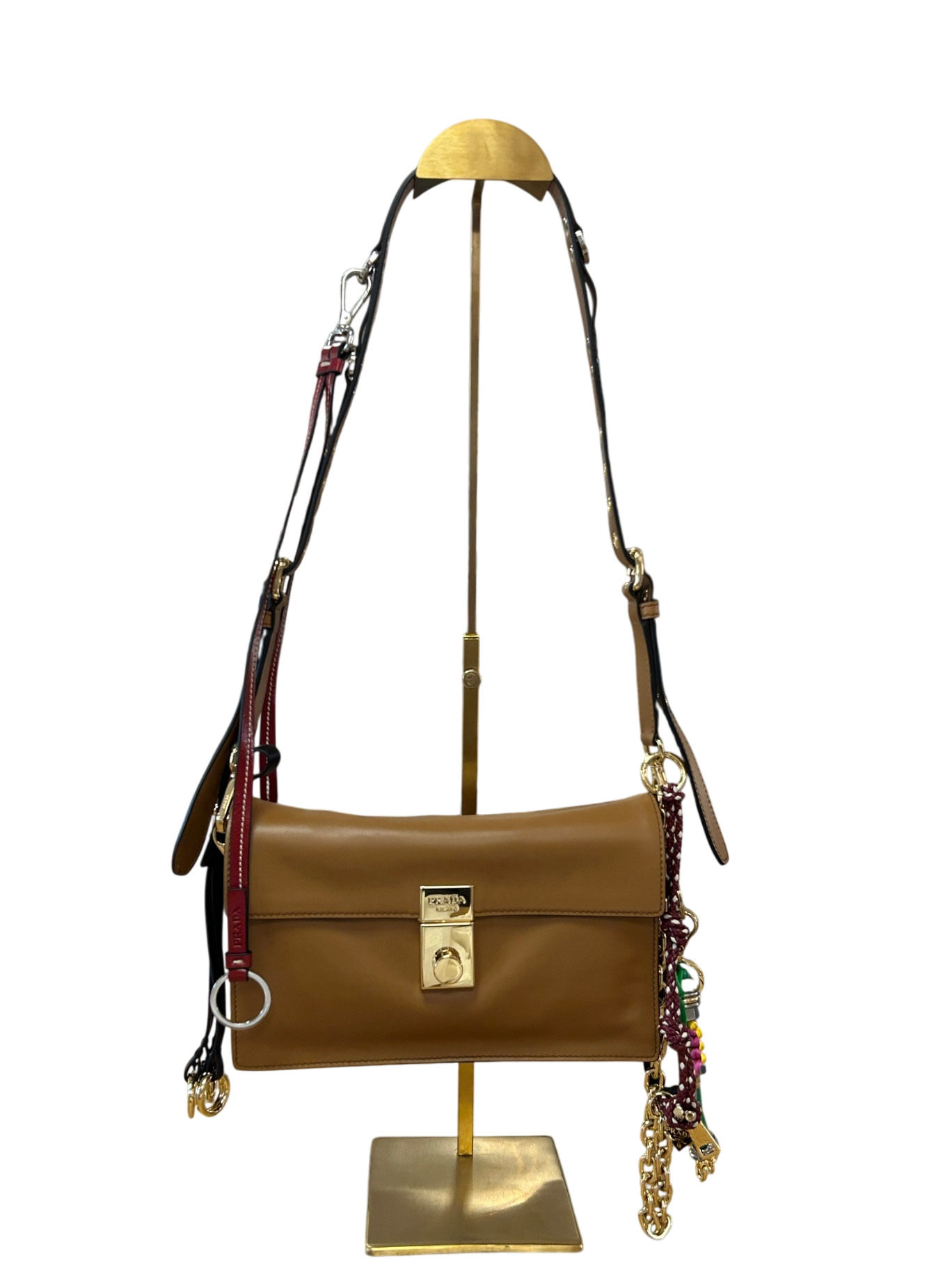 Prada Soft Sound Schultertasche in Brown/Camel