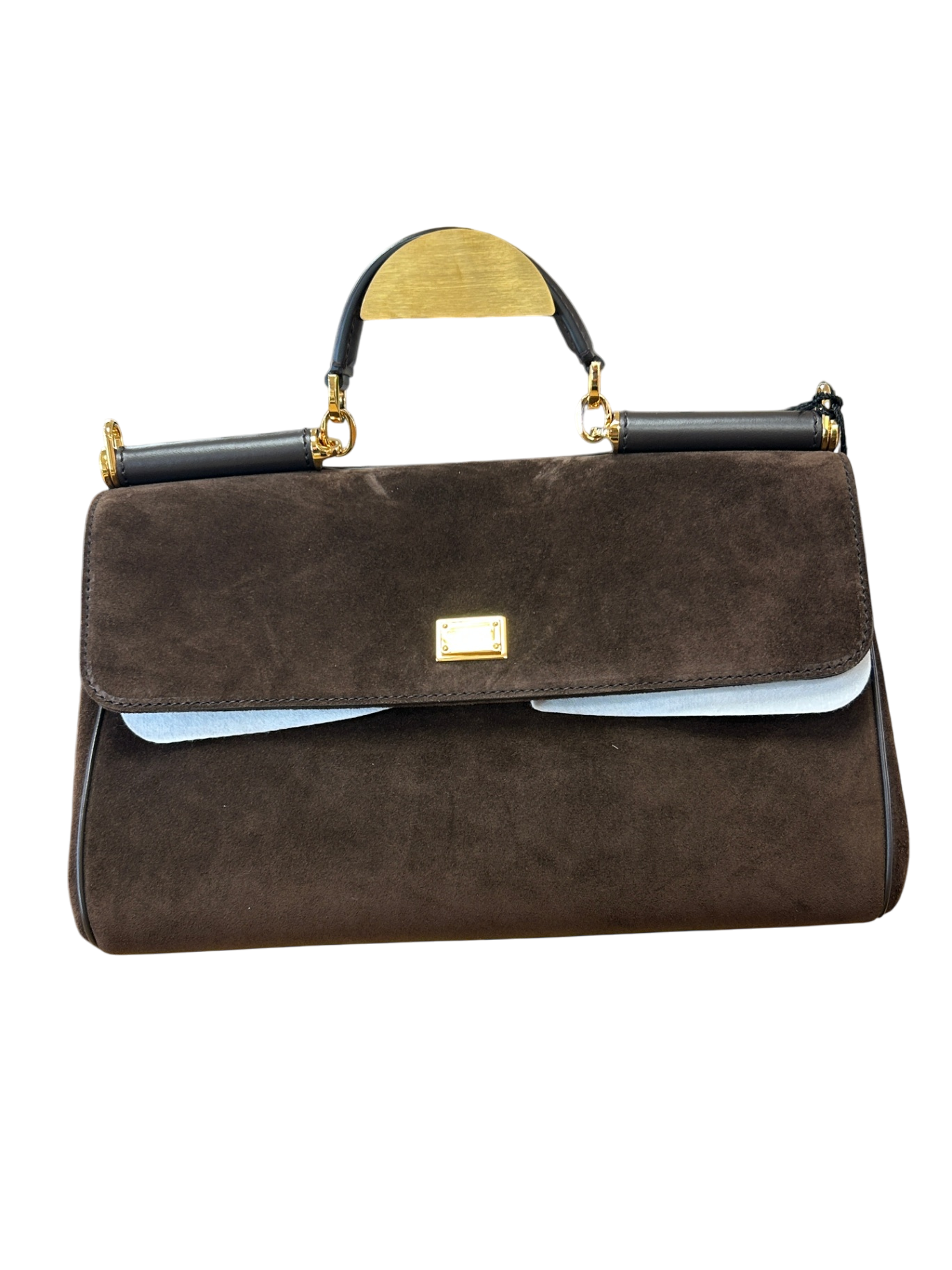 Dolce & Gabbana My Sicily Suede Schultertasche in Braun