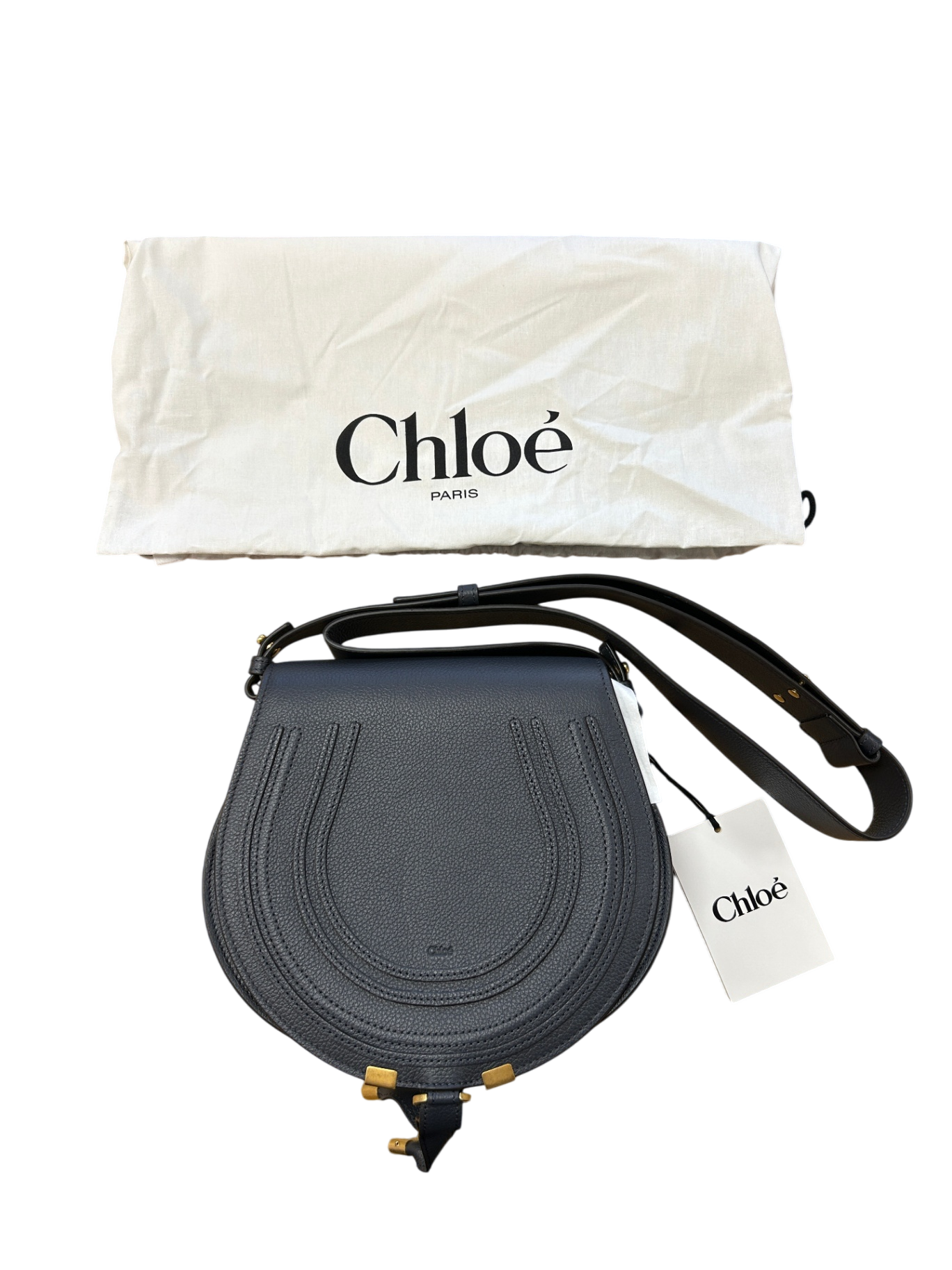 Chloé Marcie Saddle Bag in Dunkelgrau
