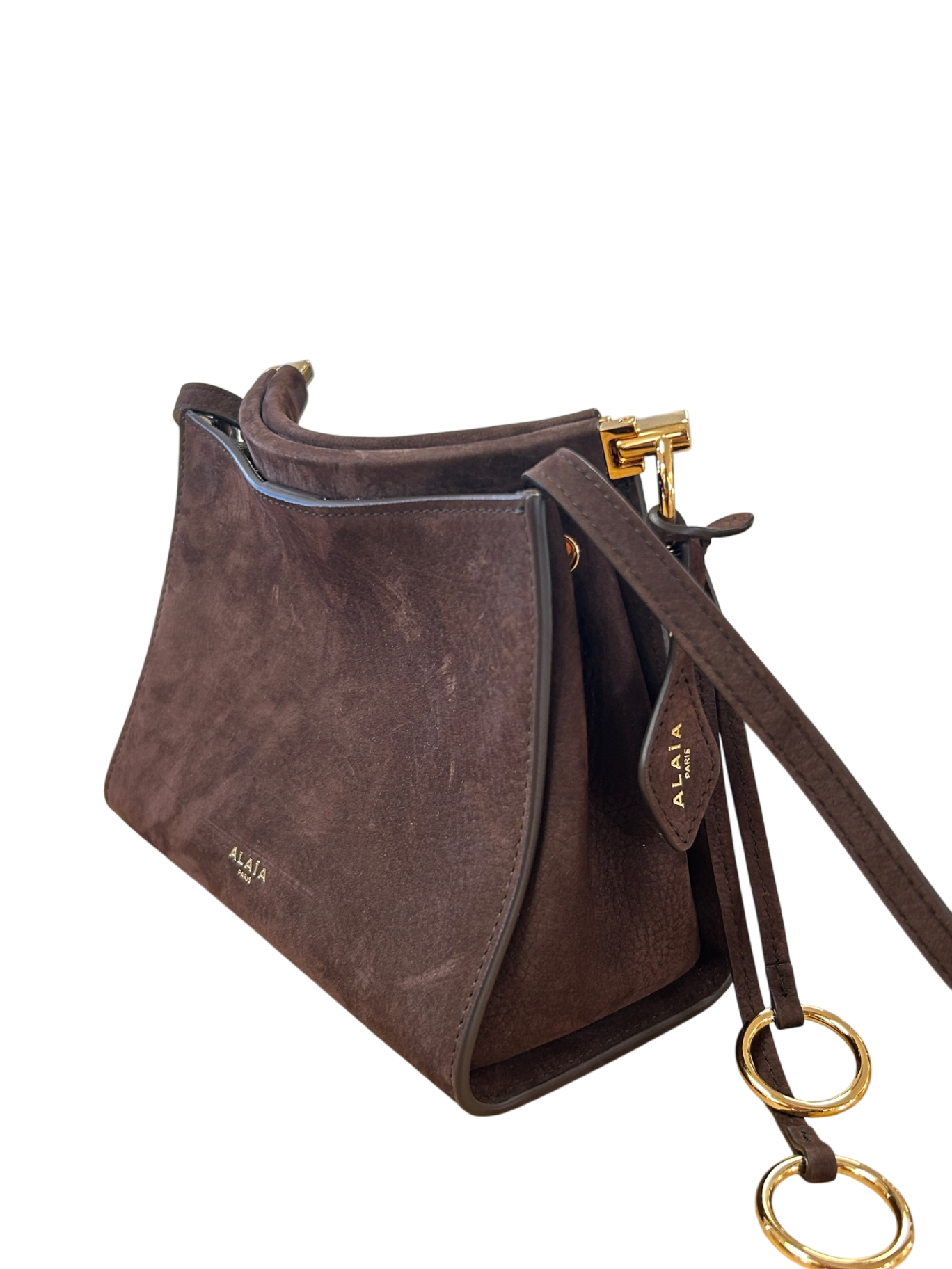 Alaia Le Click Small Square Bag in Braun