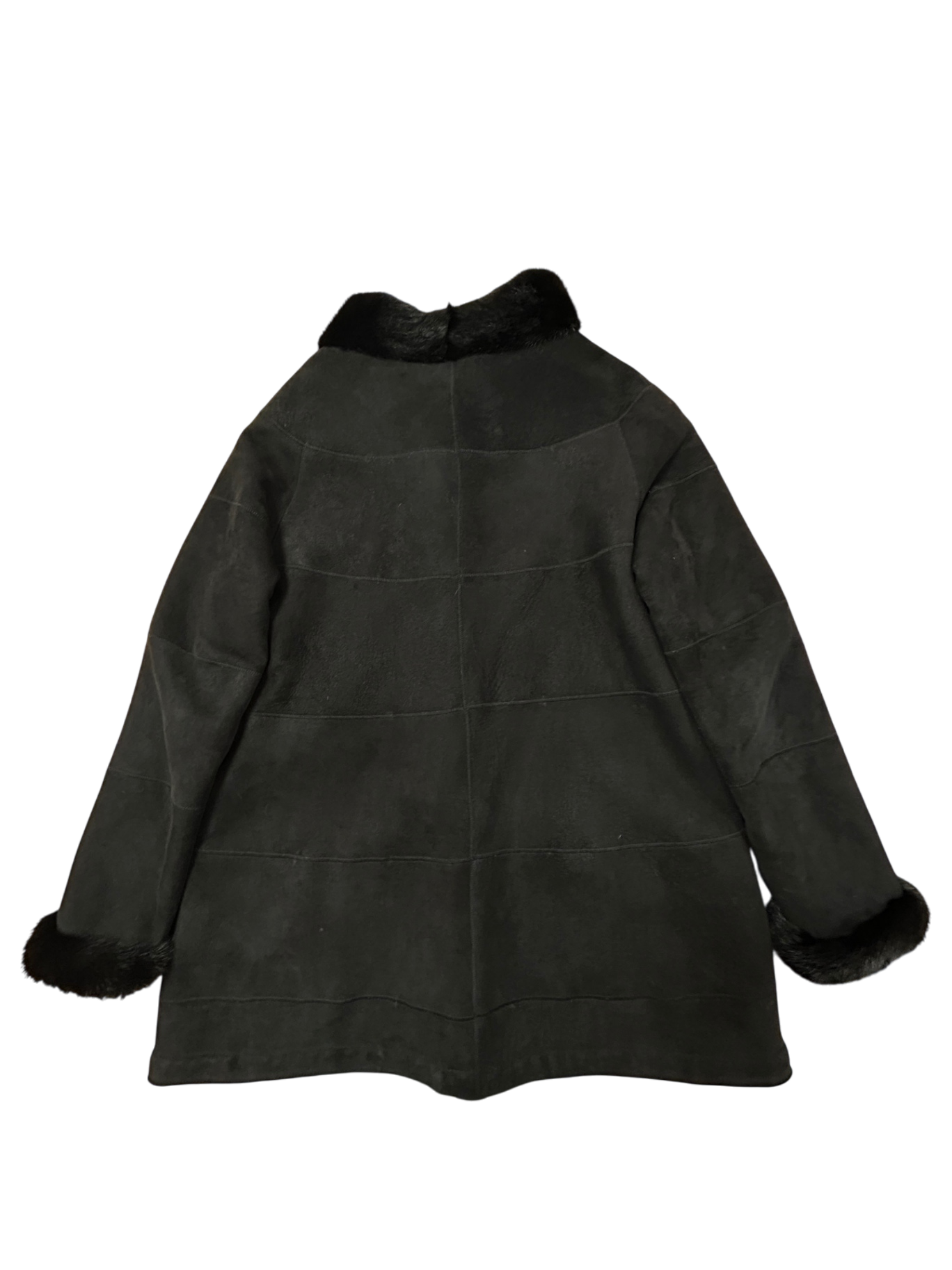 Schwarzer Lodenfrey Kurzmantel aus Lammfell & Nerz, 36