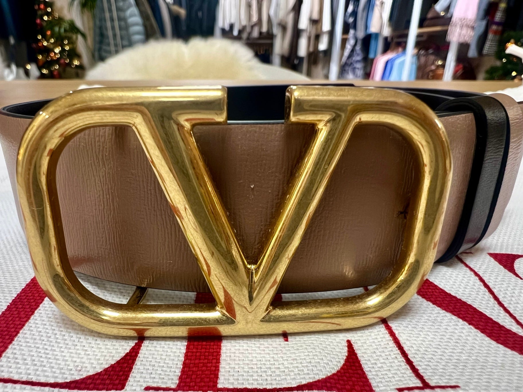 Valentino Braun/ Schwarz 90 cm Leder