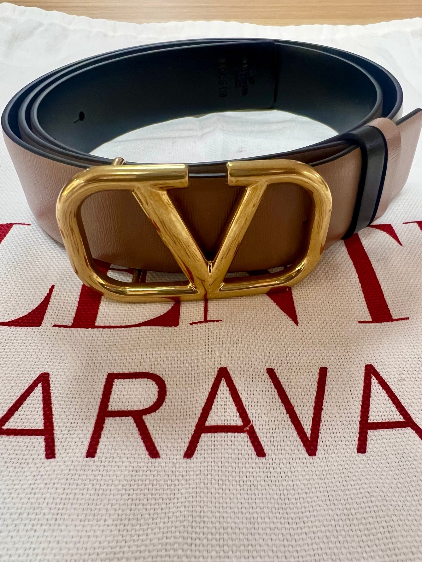 Valentino Braun/ Schwarz 90 cm Leder