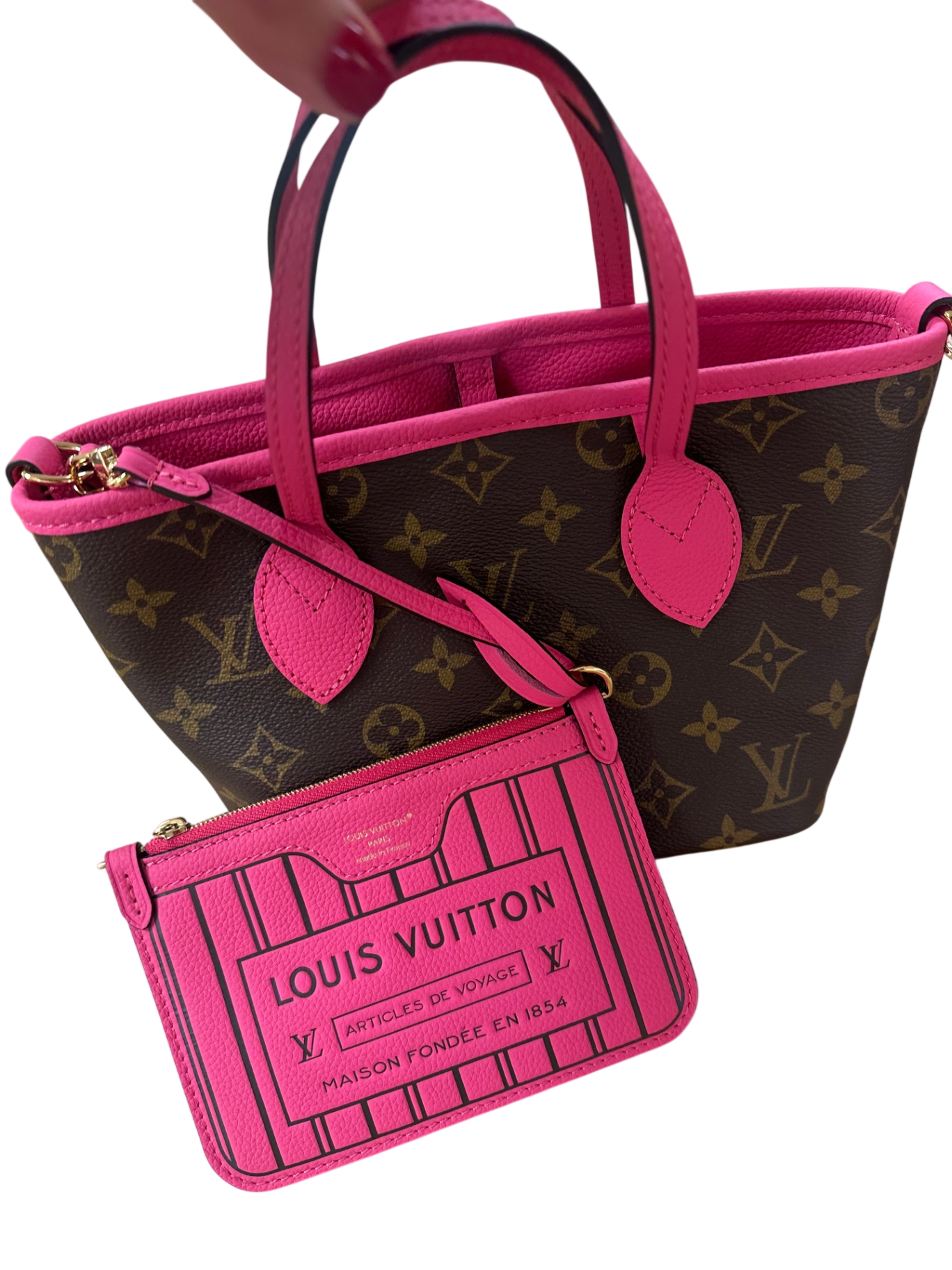 Louis Vuitton Neverfull Insideout BB Rose Pondichery/Monogram BB Rindsleder/Canvas beschichtet