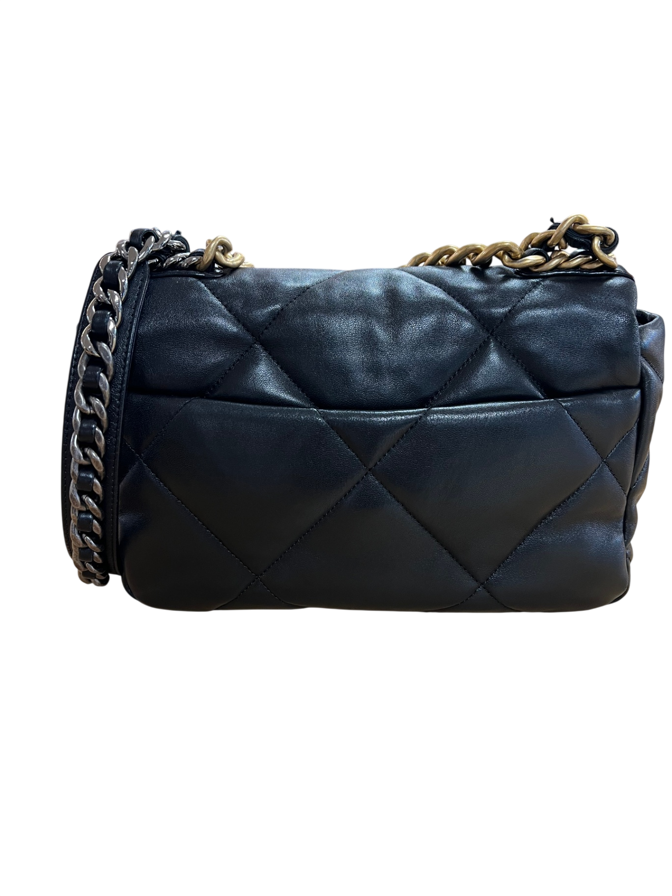 Chanel 19 Schwarz Lammleder Medium