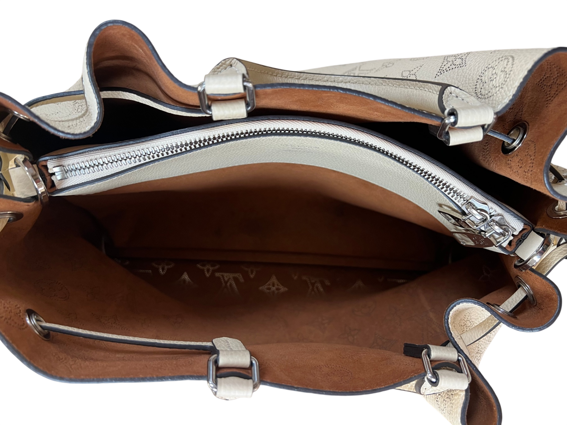 Louis Vuitton Bella Tote Cream Cream/Beige 32x23x13 Calfskin Mahina