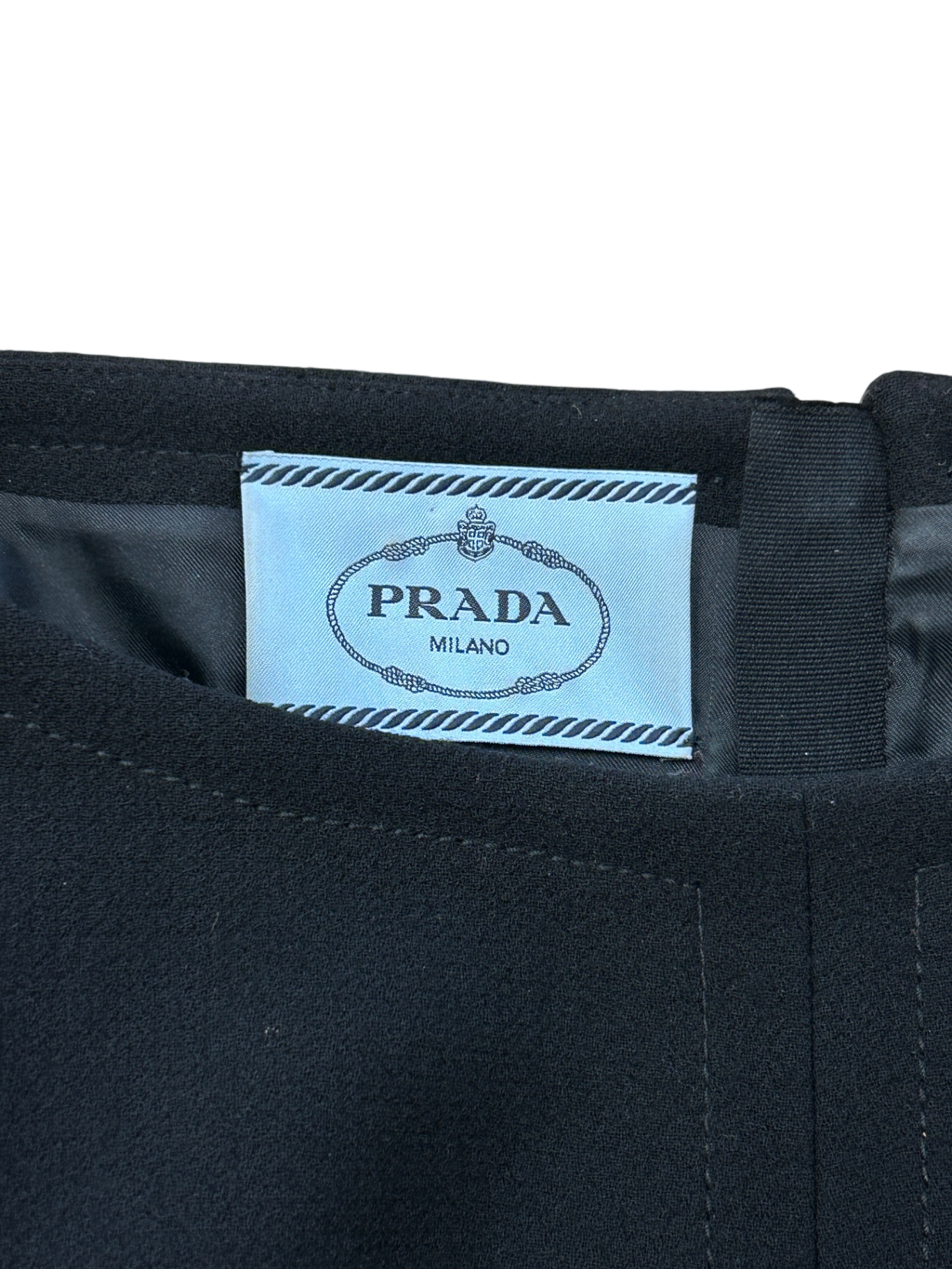 Prada Schwarz und Weiß 38 Schurwolle