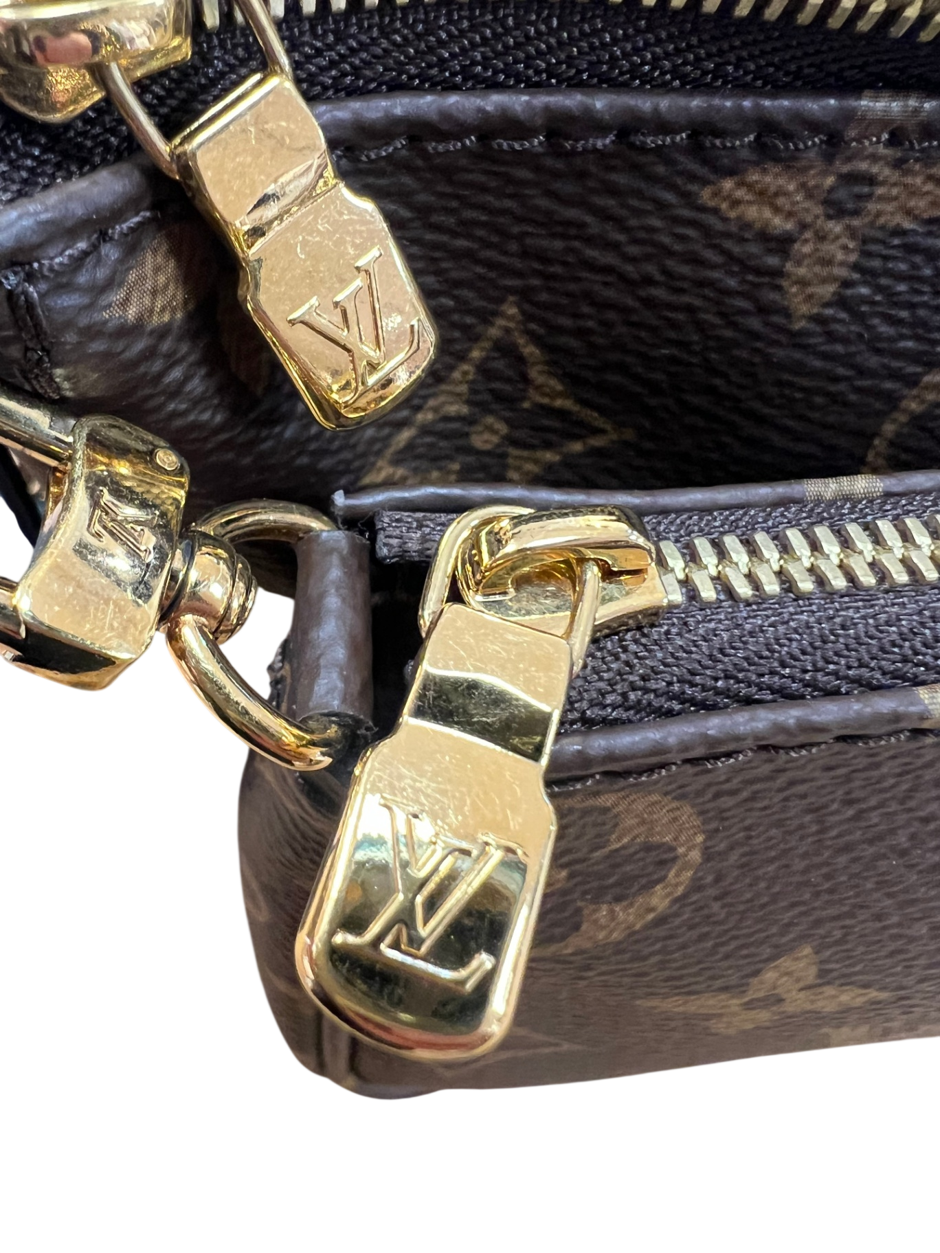 Louis Vuitton Multi Pochette Monogram Brown with gold accents, coated canvas and leather