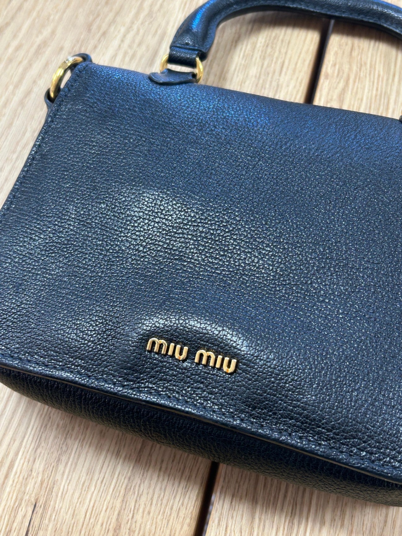 Miu Miu Schwarz Leder