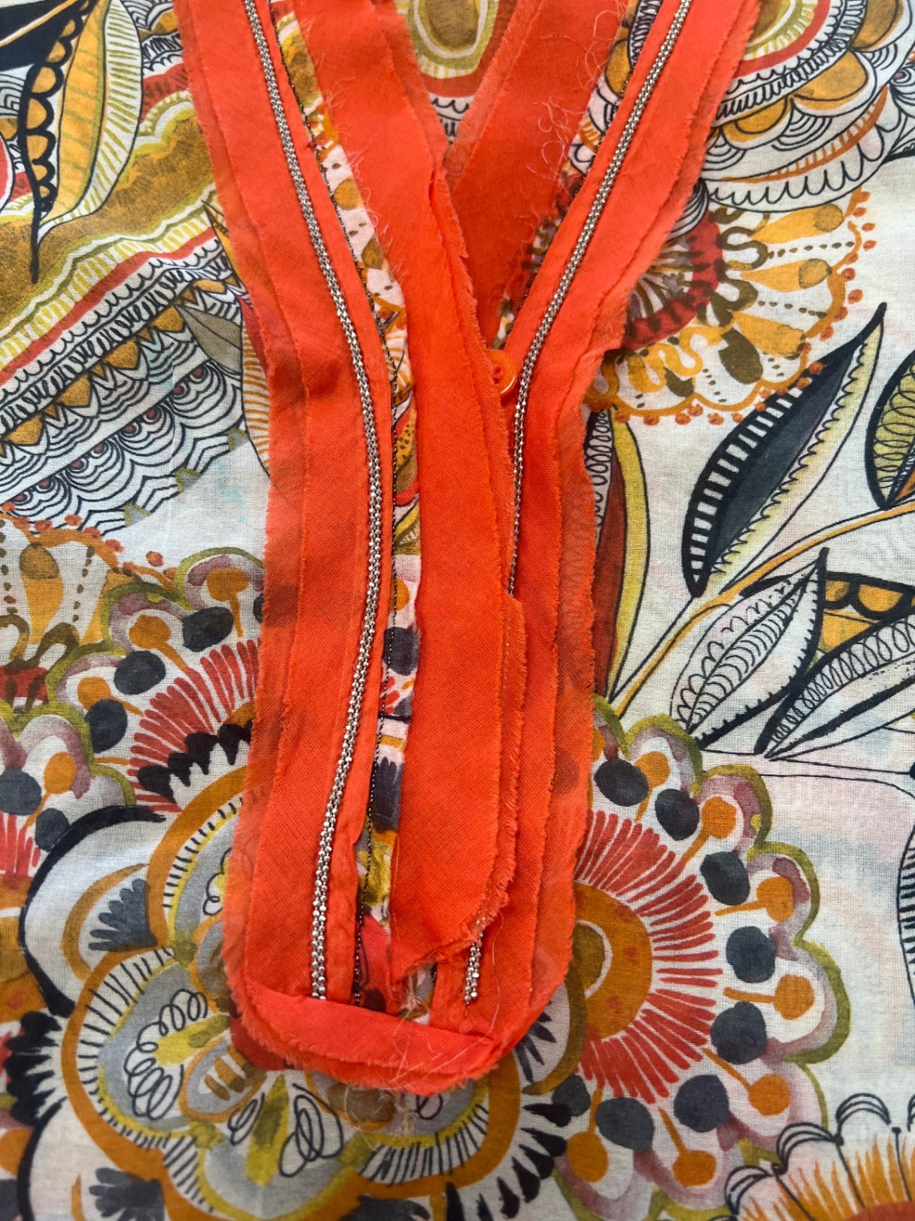 OTTO KERN Mehrfarbig (hauptsächlich Orange, Schwarz, Beige, Weiß, Rot, Gelb) 38 Baumwolle/Seide