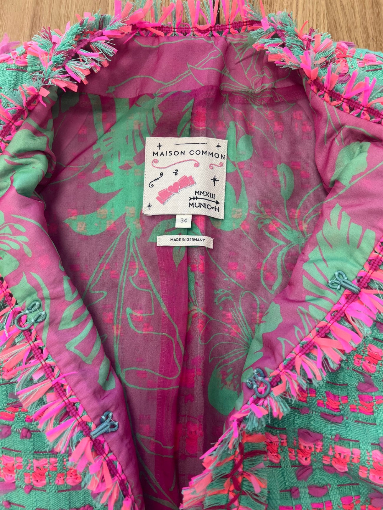 Maison Common Pink und Grün 36 Mischgewebe