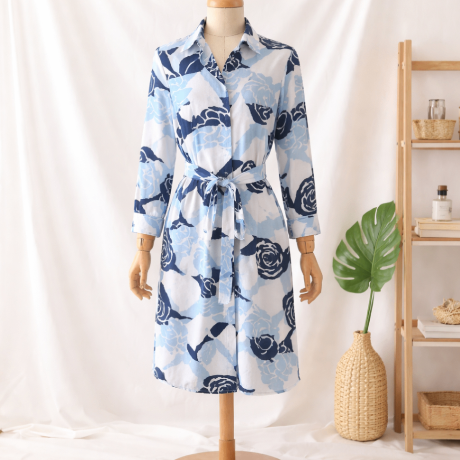 an an londree Blau, Weiß 36 Seide