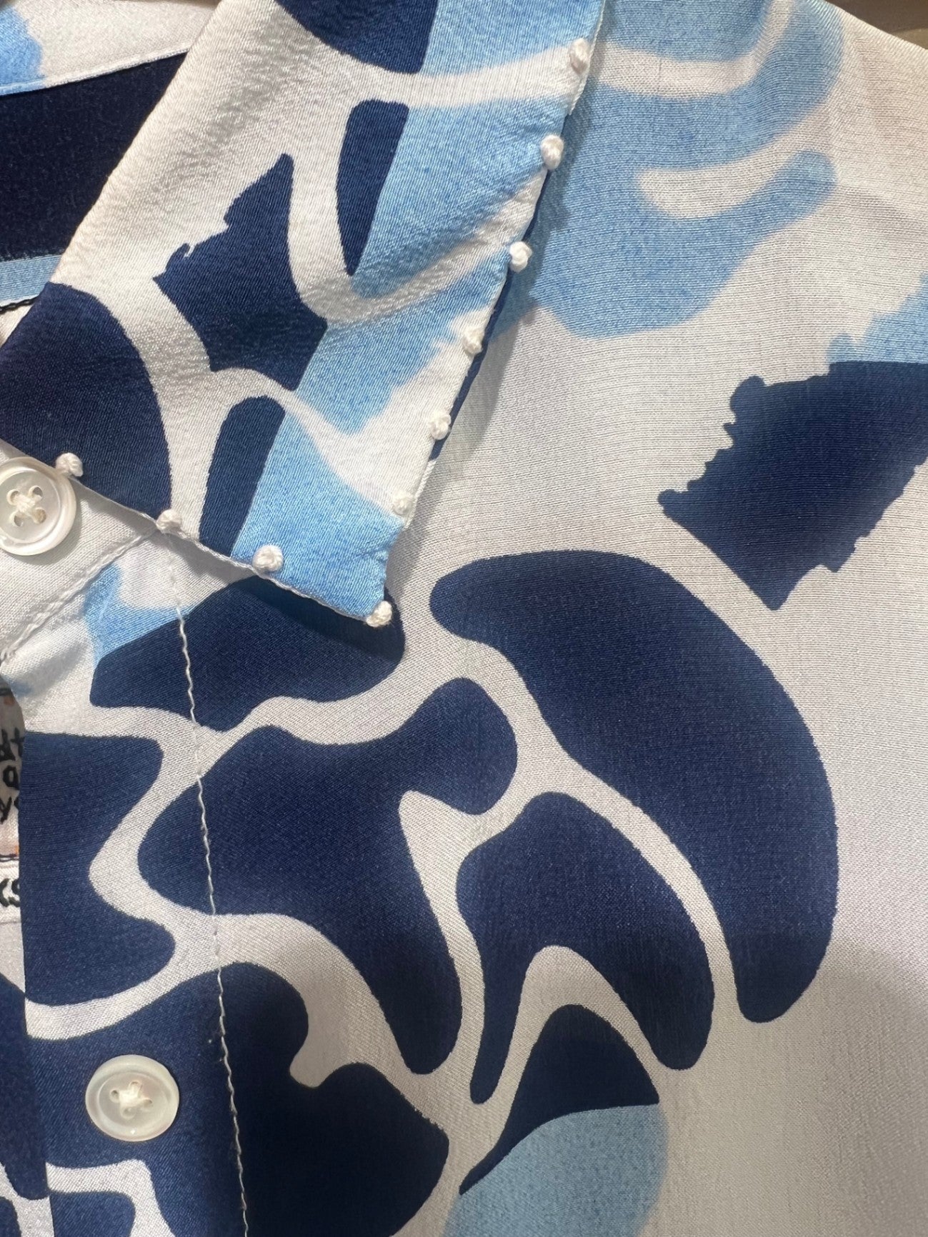 an an londree Blau, Weiß 36 Seide