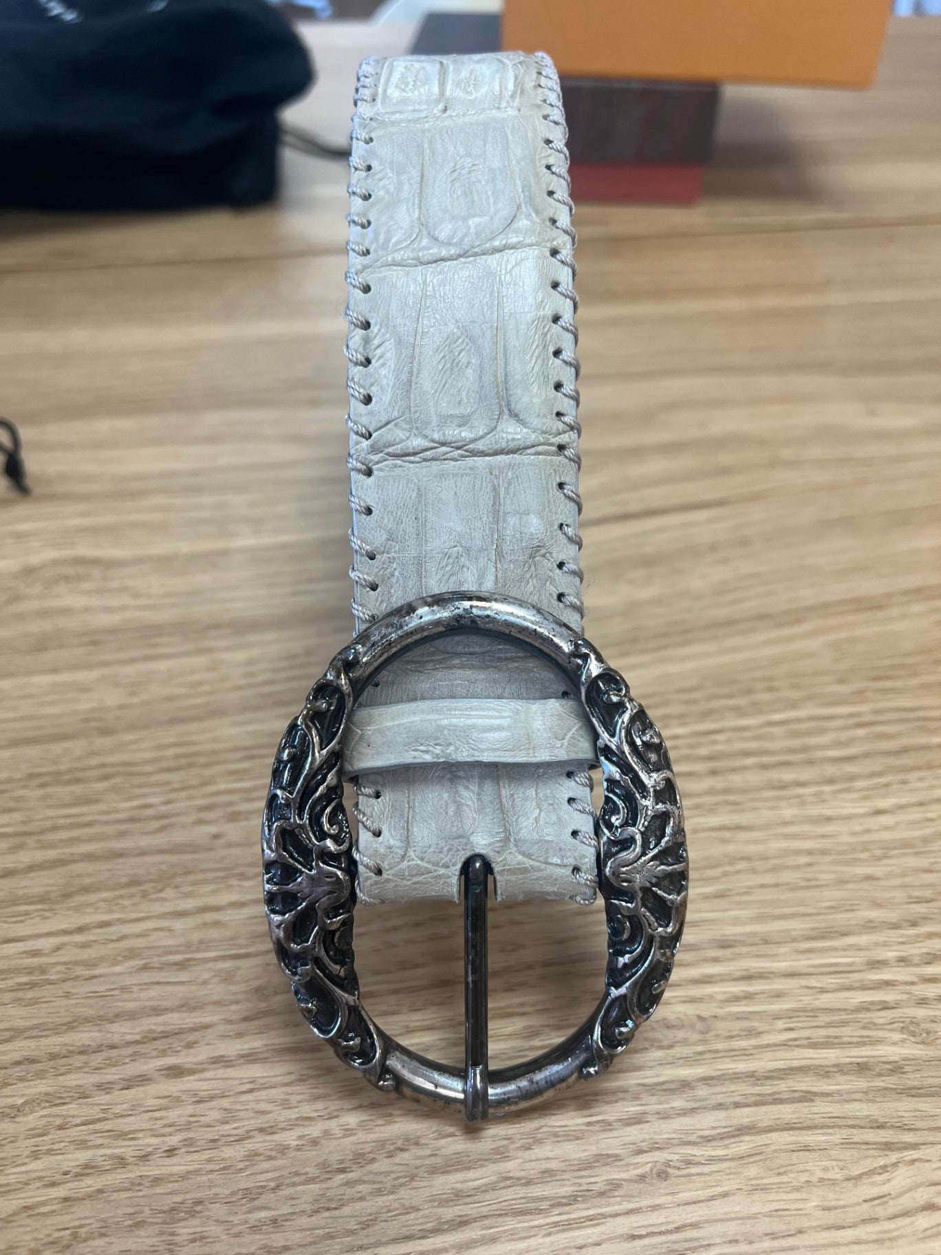 Reptile´s House Cremefarben 44/80 Genuine Crocodile