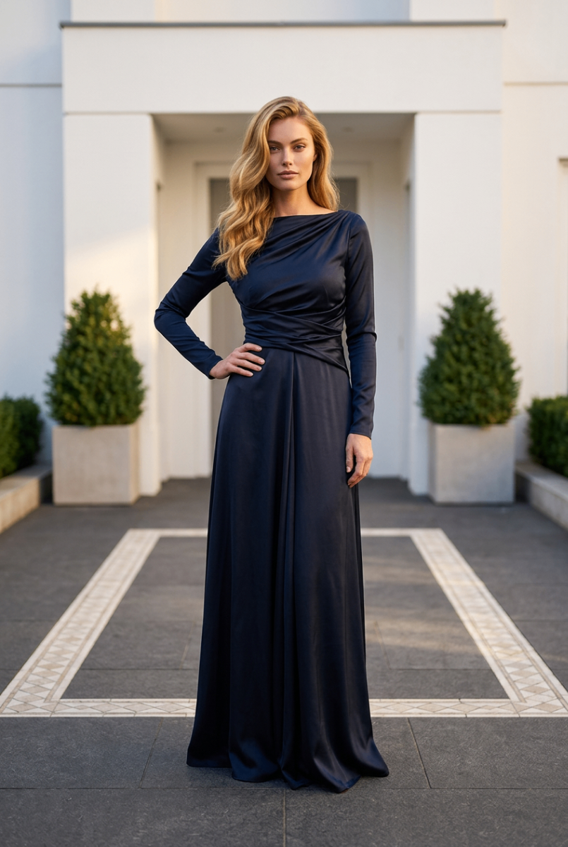 Talbot Runhof Dunkelblau 38 Satin